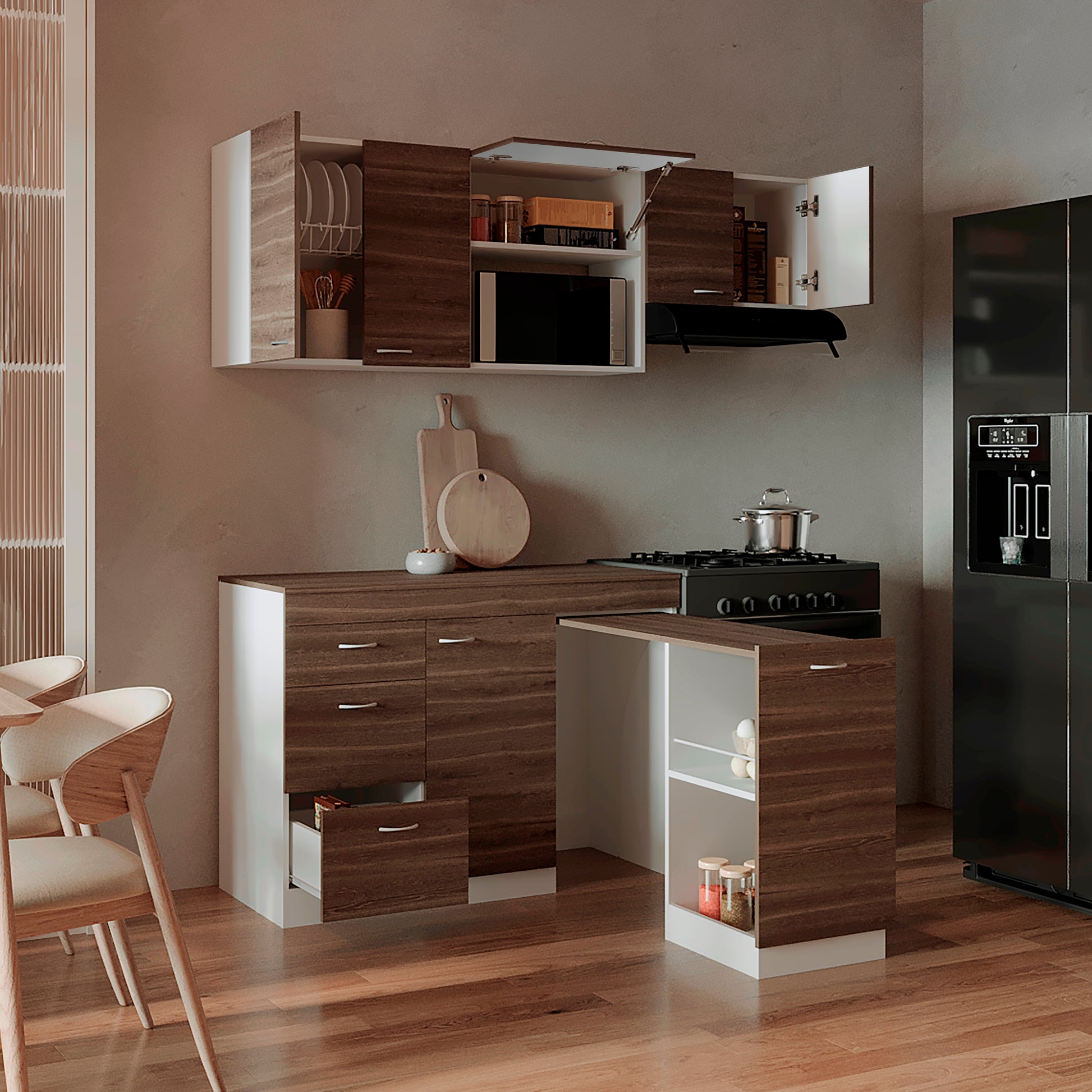Cocina 120 Grecia Rta Blanco + Milan