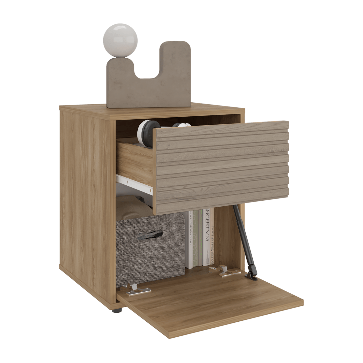 Mesa De Noche Wanda 52X42,6X37 Rta Fresno Roble Natural