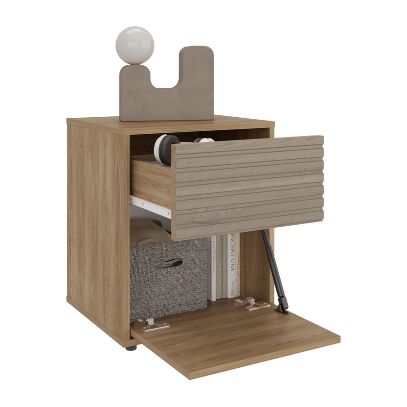 Mesa De Noche Wanda 52X42,6X37 Rta Fresno Roble Natural