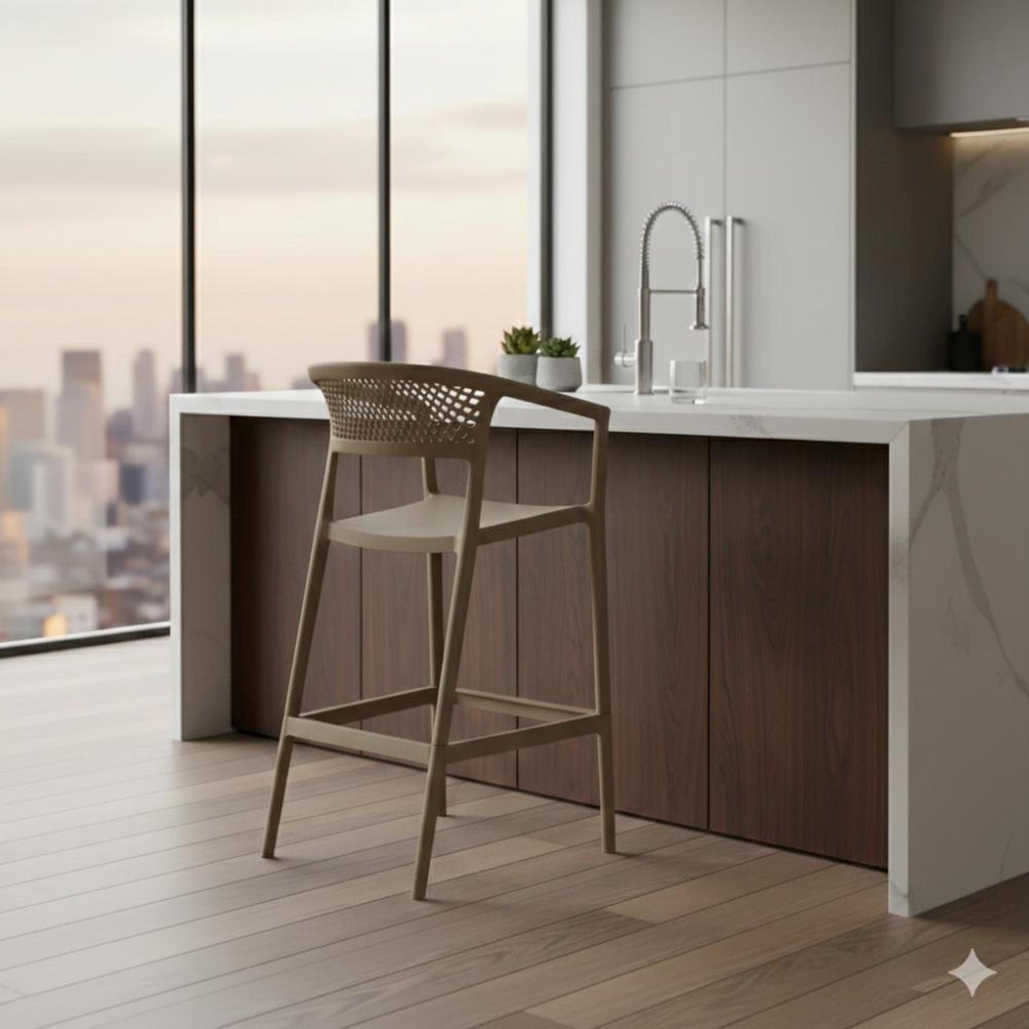 Silla Bar Salvador 105X57X56 Rta Taupe