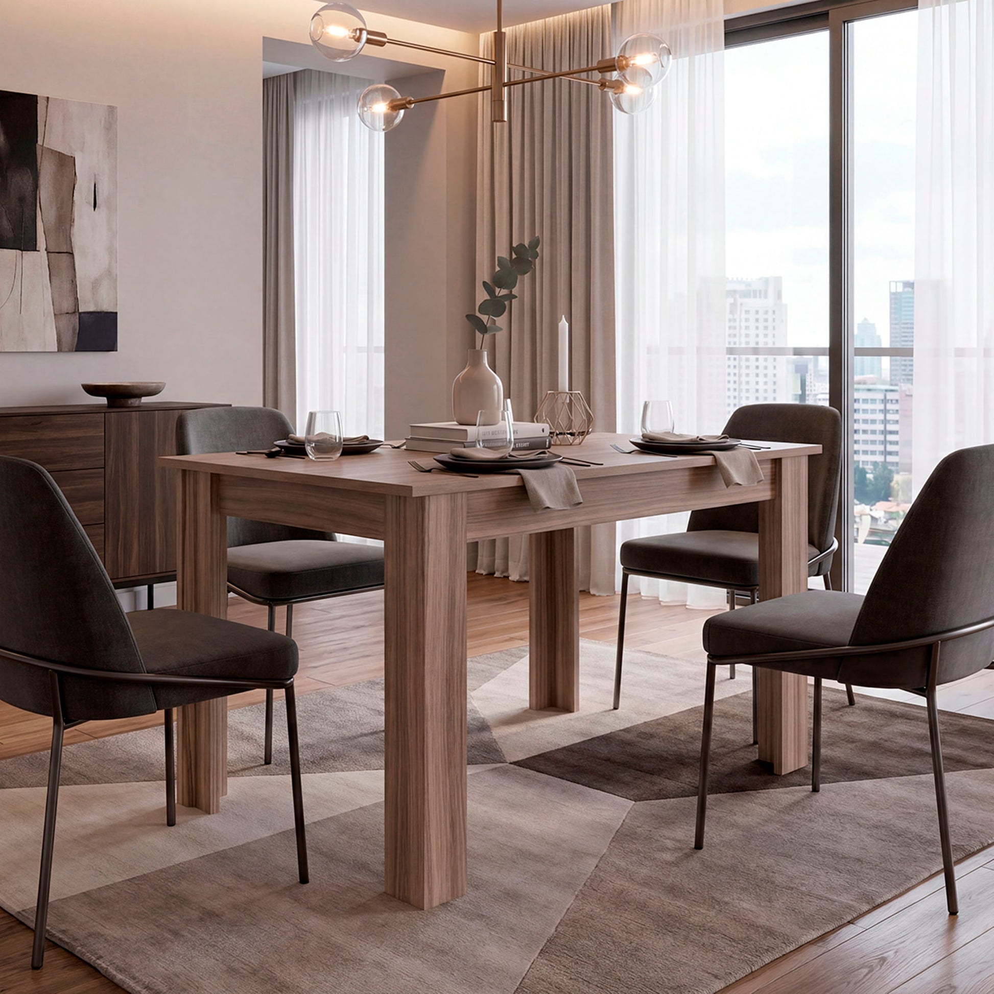Comedor Portofino 75X120X88 Rta Avellana