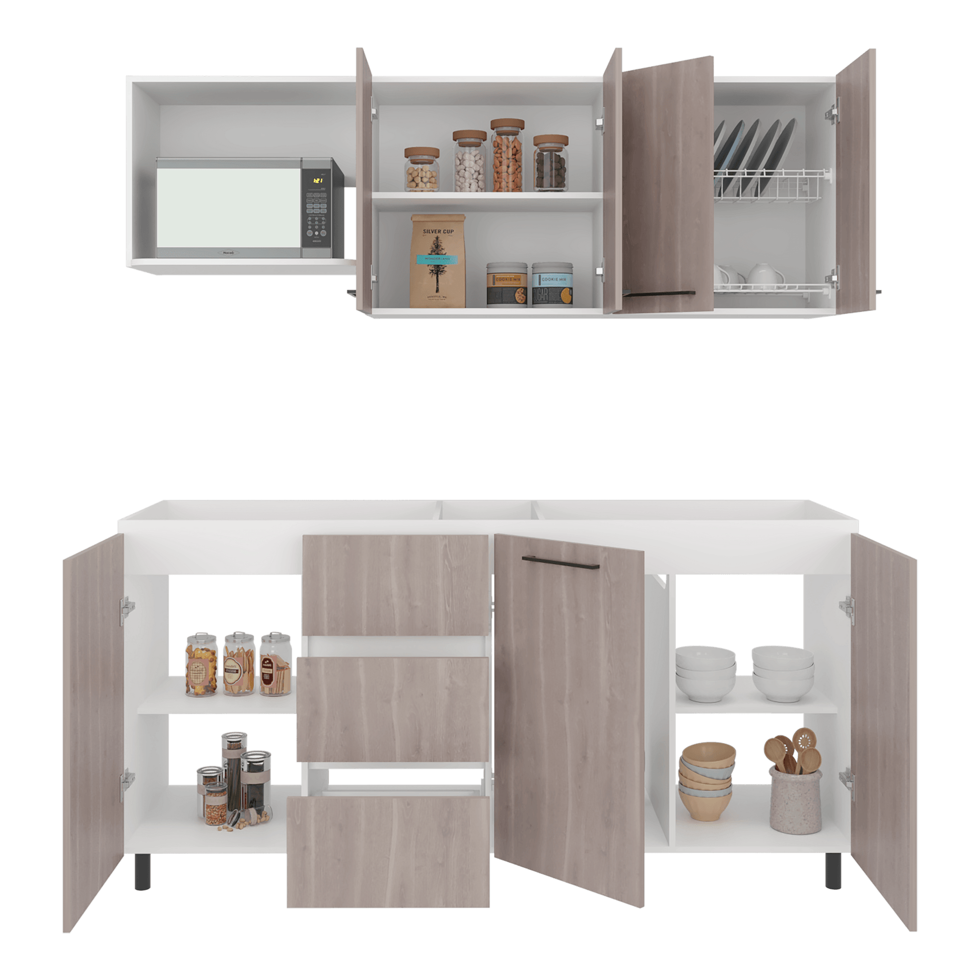 Cocina 180 Erie 60X120X35 Rta Blanco Mqz Bardolino