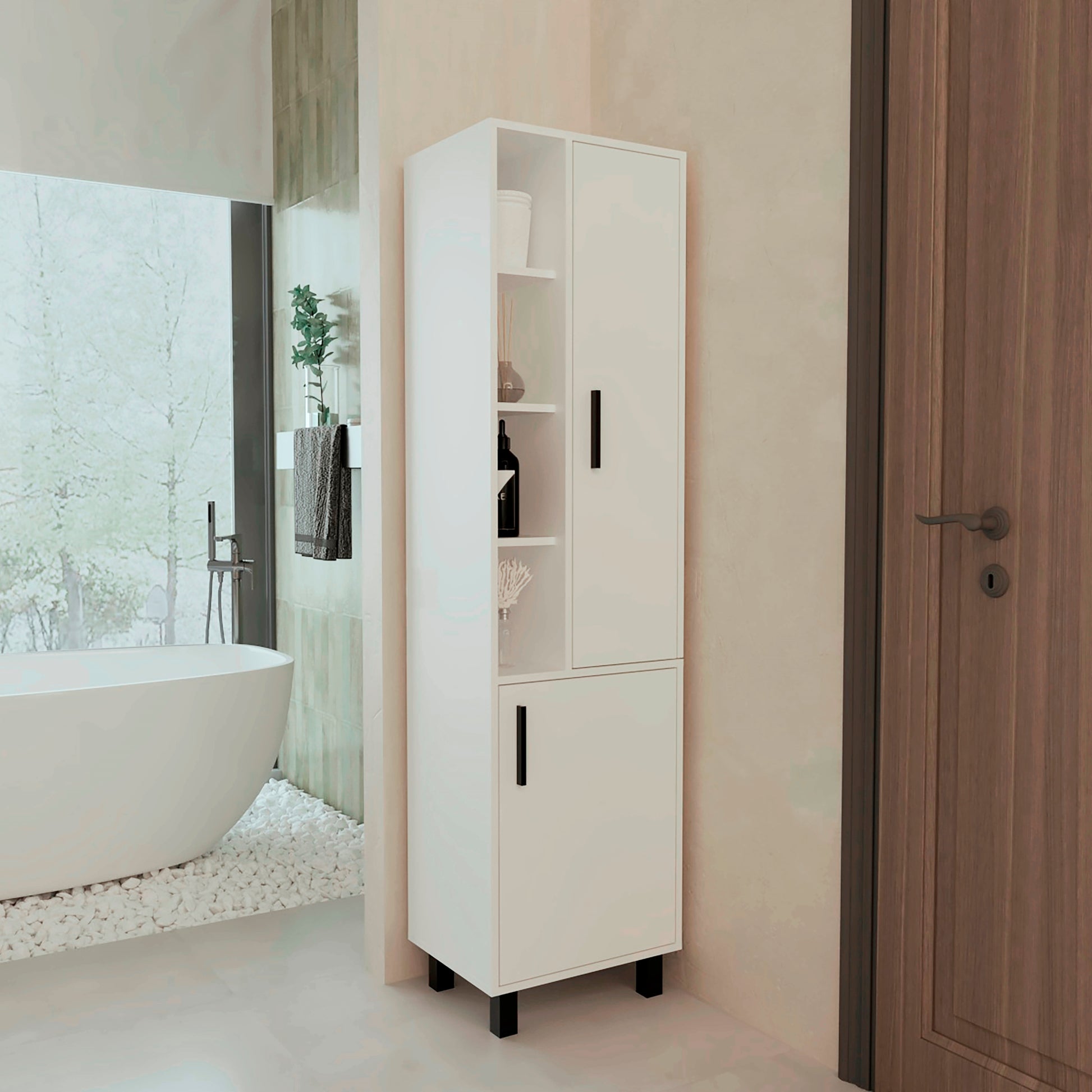 Mueble Alacena Stanton 173X45X35 Rta Blanco Zf