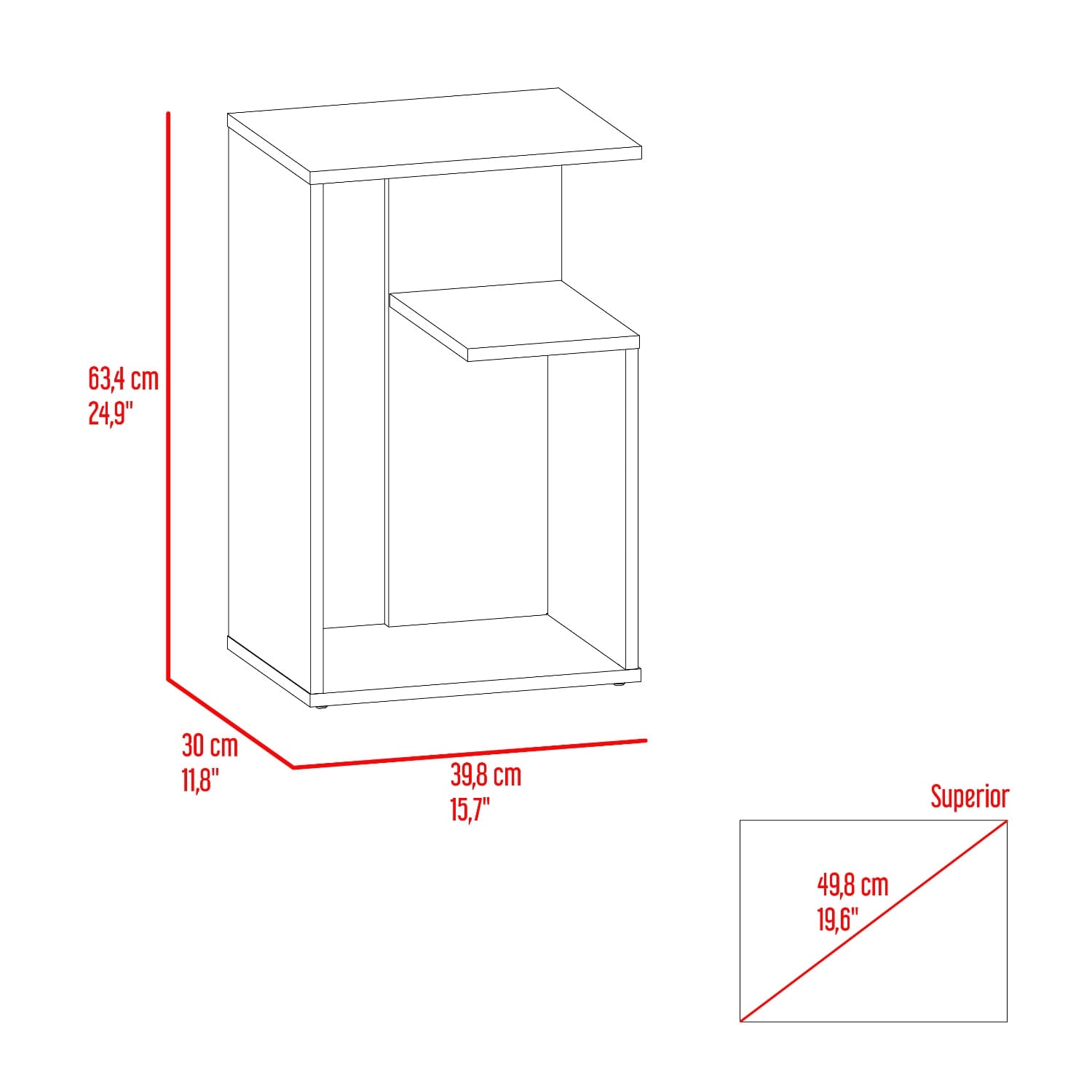Mesa Auxiliar Everett 63X39X30 Rta Tivoli Blanco