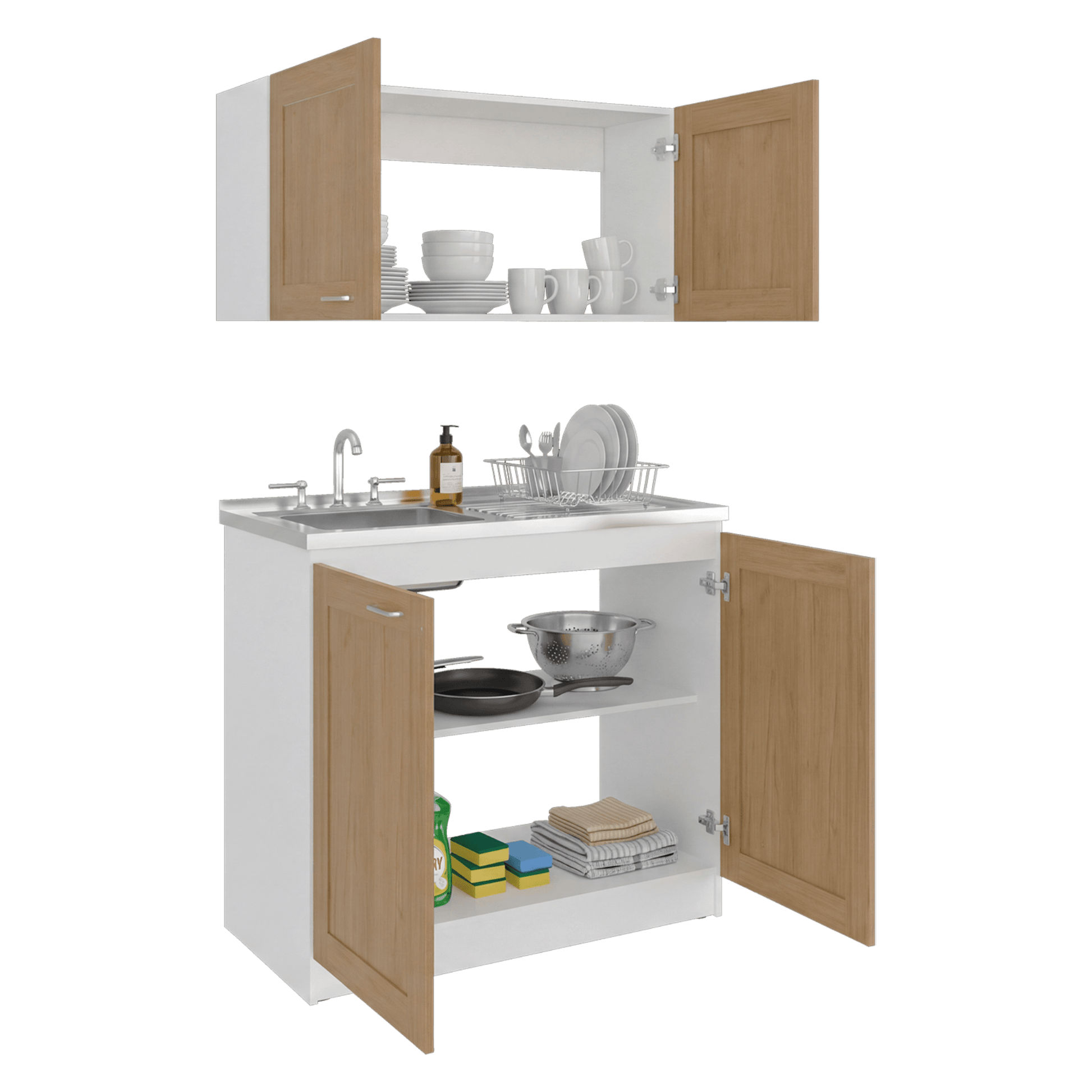 Cocina Zurich 49X100X32 Rta Blanco Fresno Zf