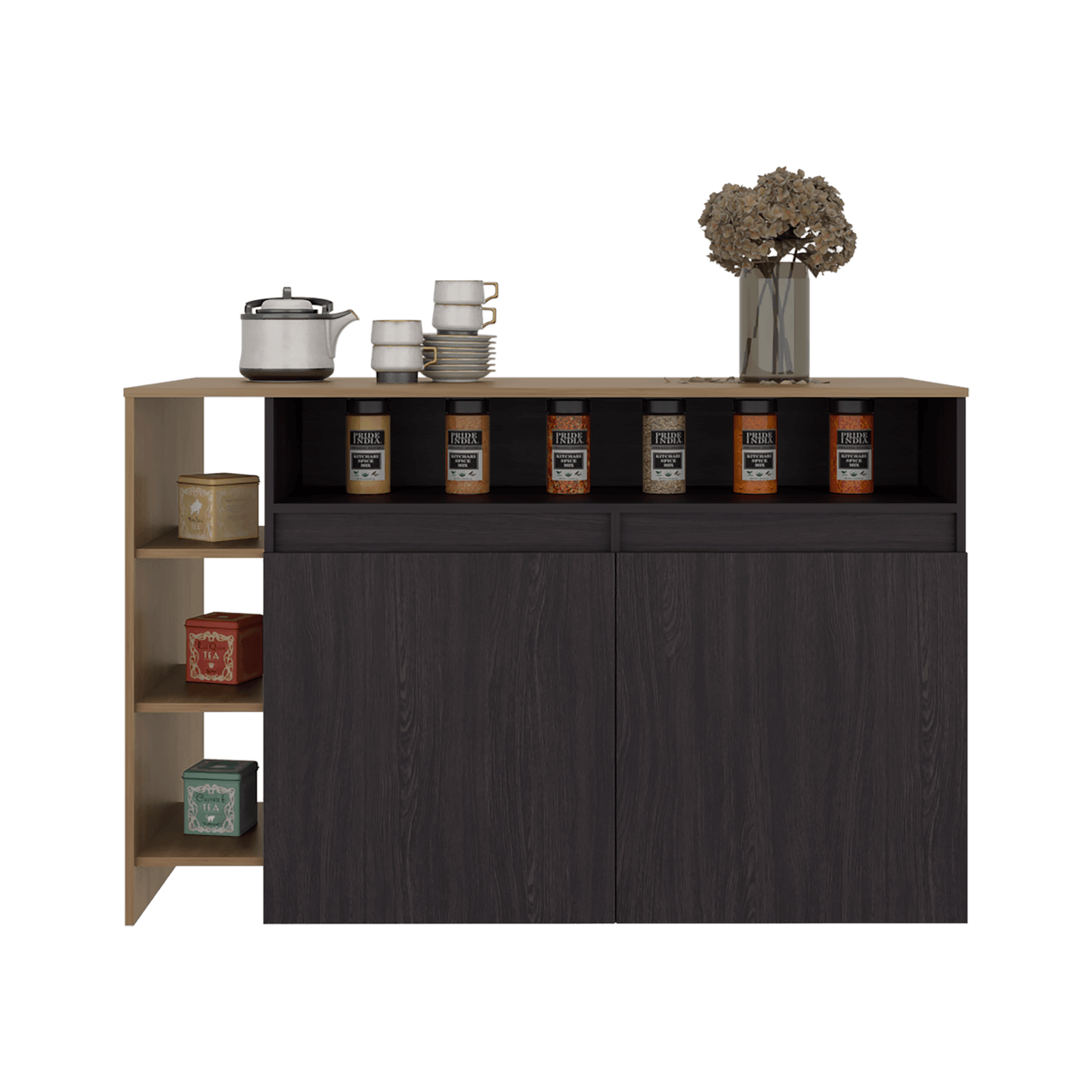 Barra De Cocina Bari 2 90X140X65 Rta Wengue Fresno Zf