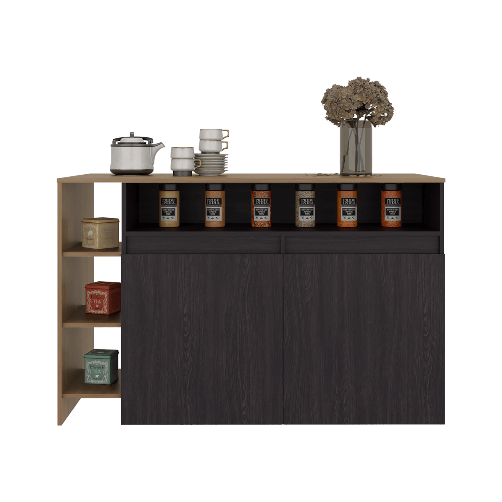 Barra De Cocina Bari 2 90X140X65 Rta Wengue Fresno Zf