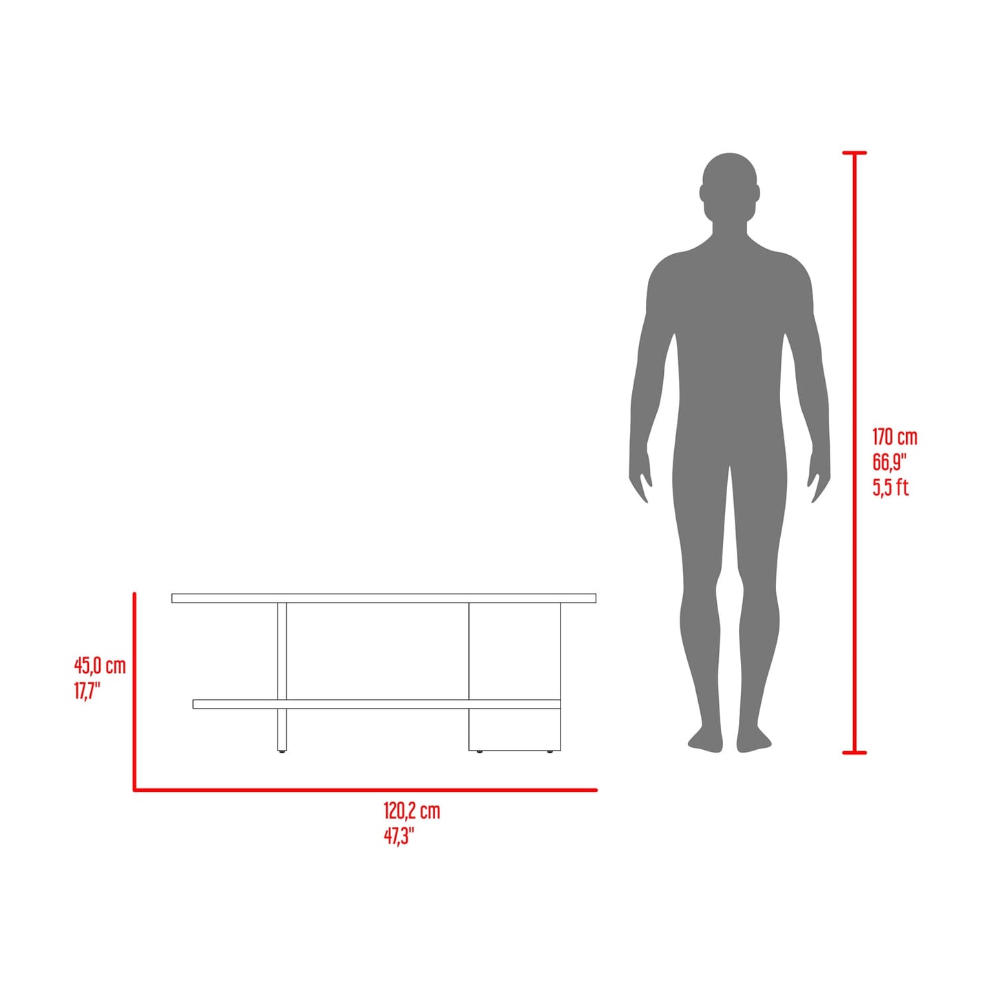 Mesa Para Tv Leeds 45X120X34 Rta Nogal Europeo
