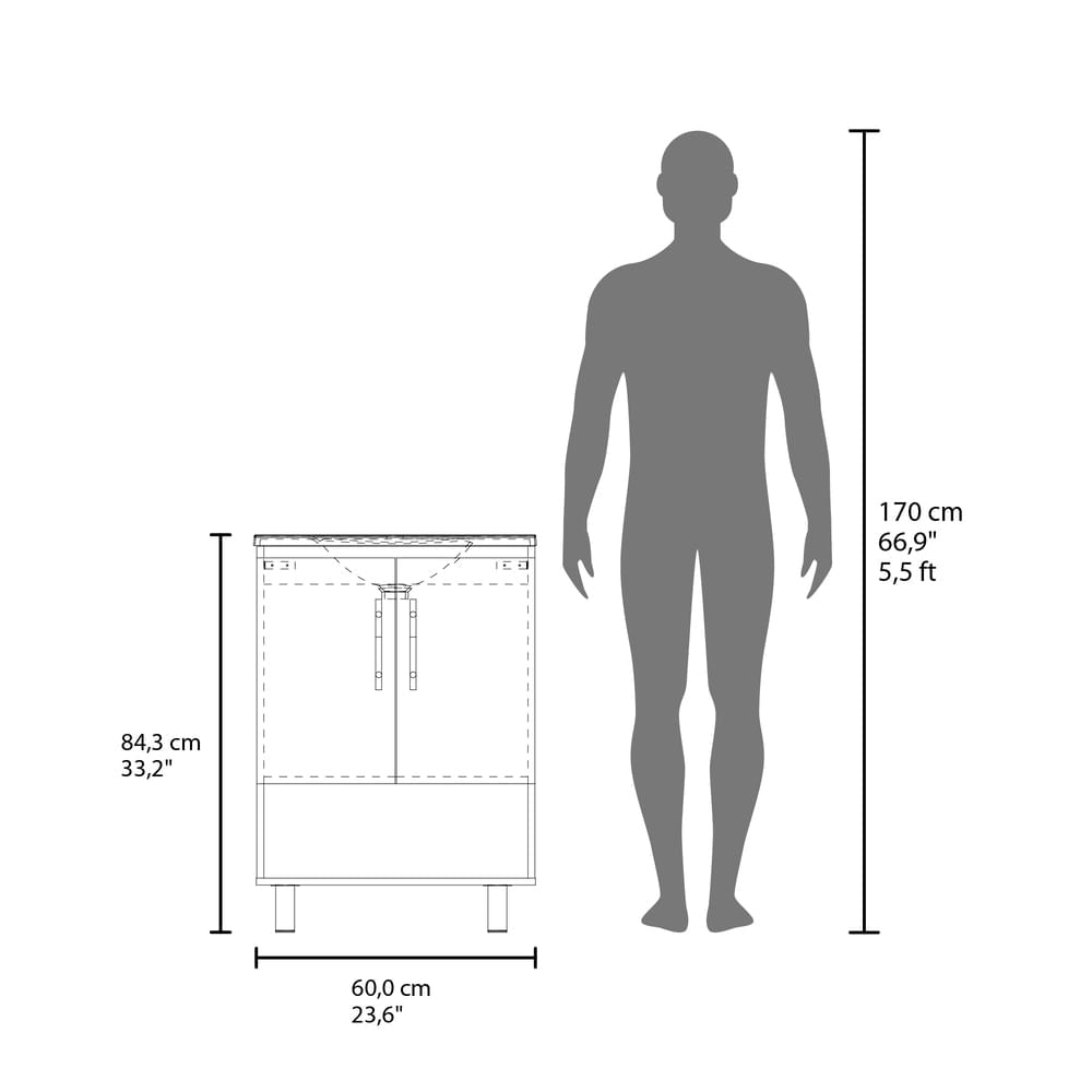 Mueble De Baño Conrad 60 84X60X45 Rta Wengue Zf
