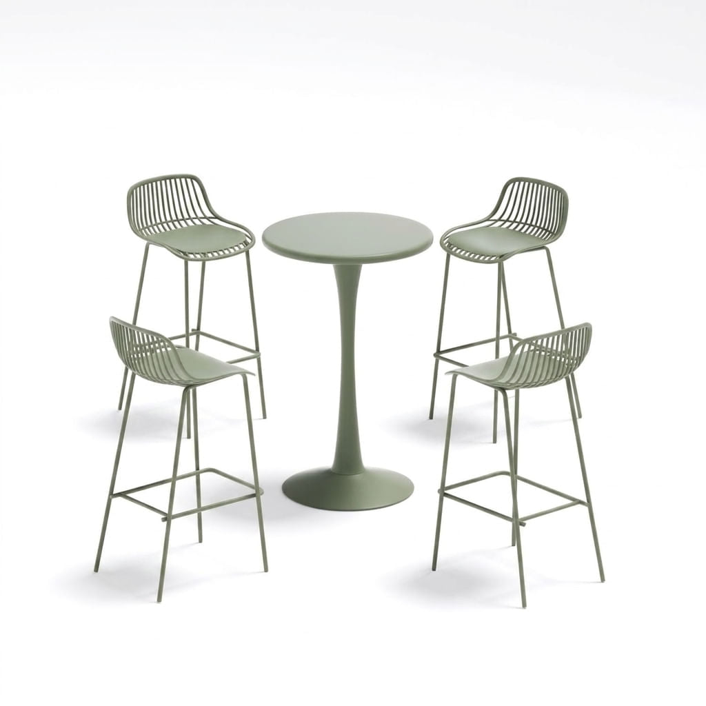 Silla Bar Tulum 97X41X51 Rta Verde Olivo