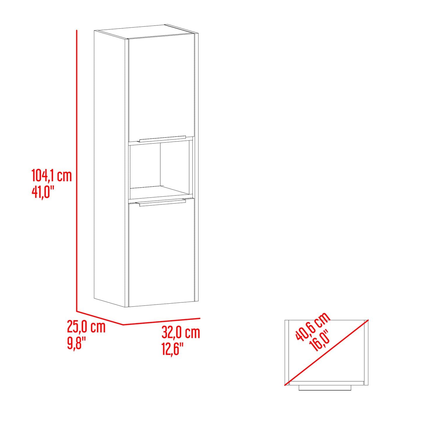 Mueble Auxiliar De Baño Kioto 104X32X25 Rta Bardolino Zf