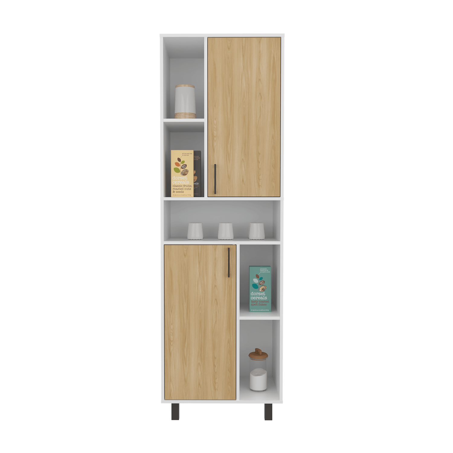 Mueble Alto Bryce 190X60X39 Rta Blanco Fresno