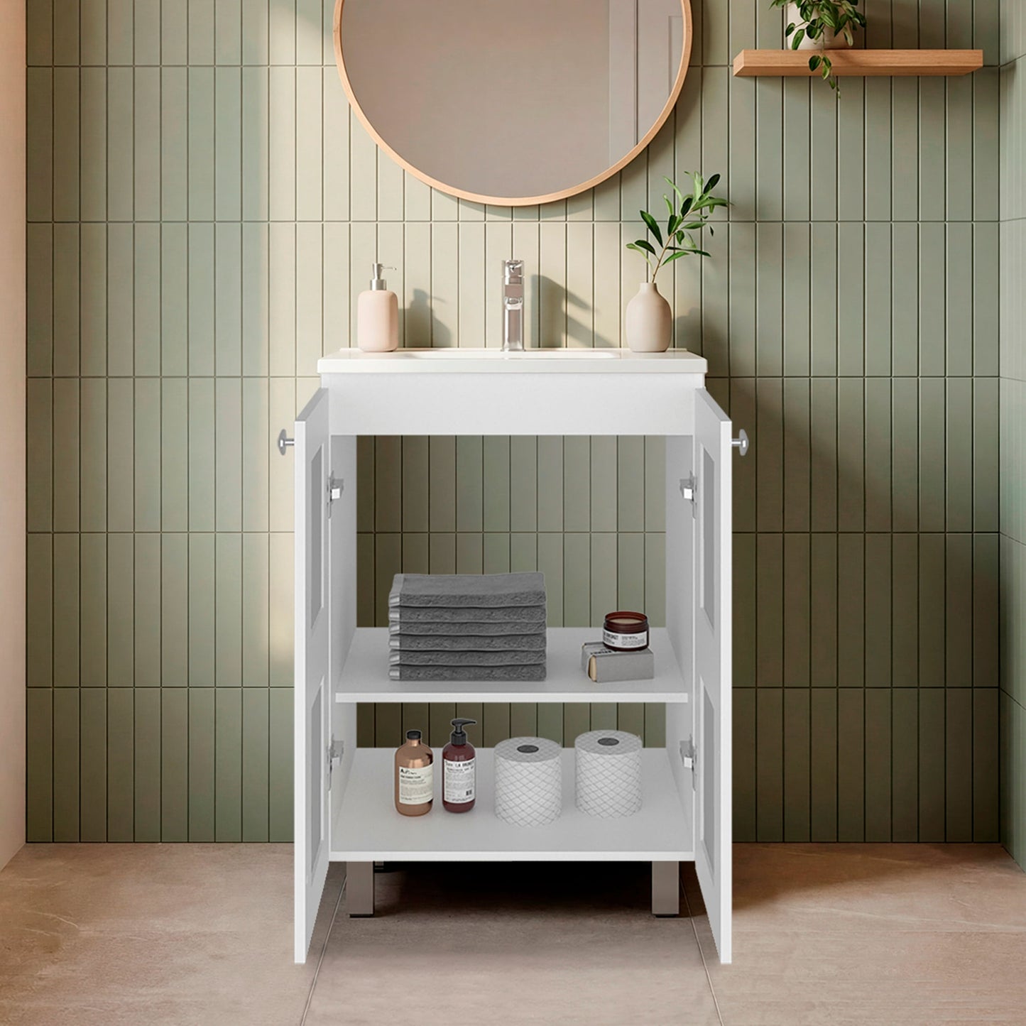 Mueble Lavamanos Haysi 86X59X44 Rta Blanco Zf