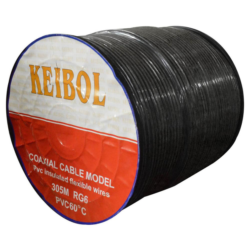 Cable Coaxial Rg6 Negro Keibol Carreto X 305 Mts Ht10083
