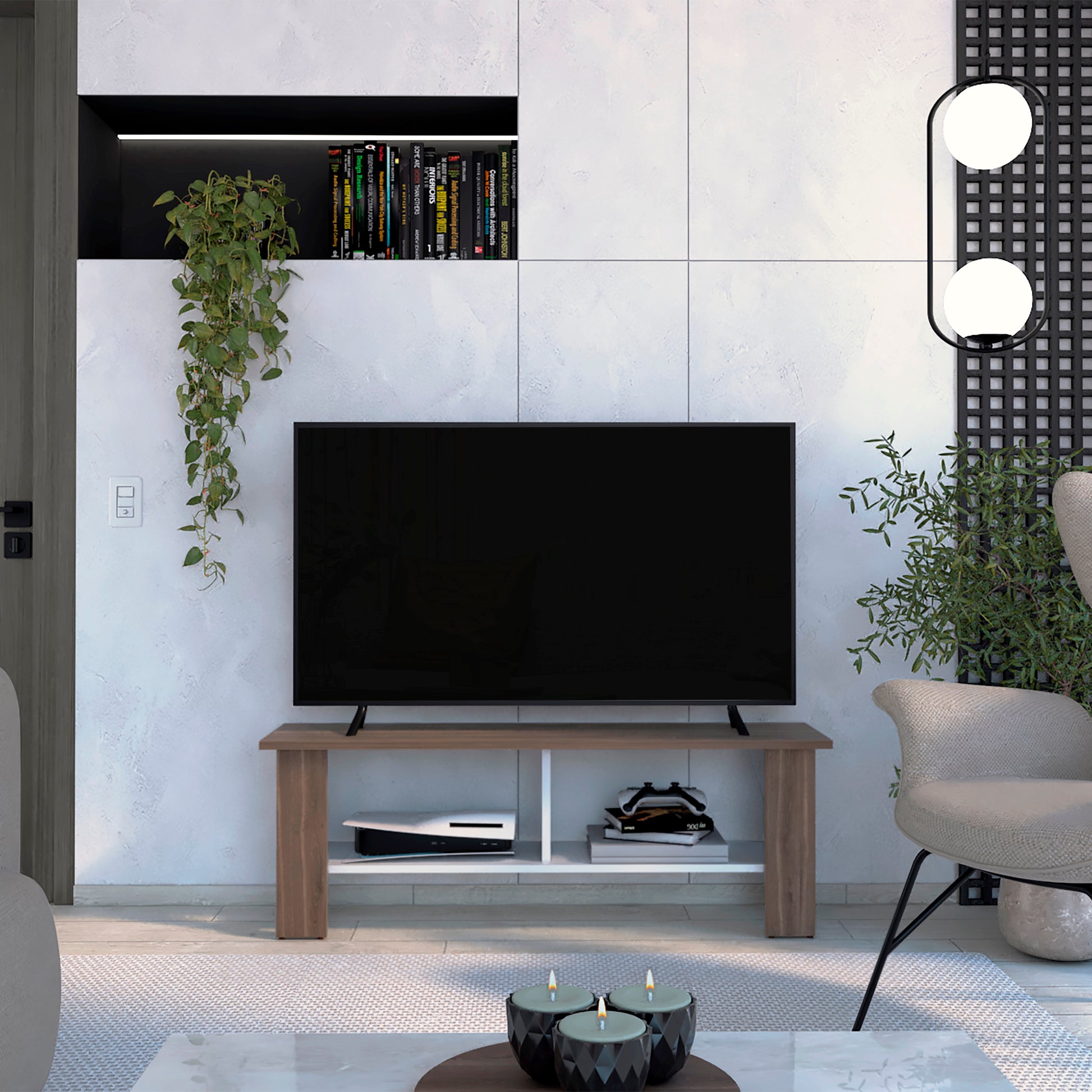 Mesa Tv Navia 65'' 42X120 Rta Milan Blanco