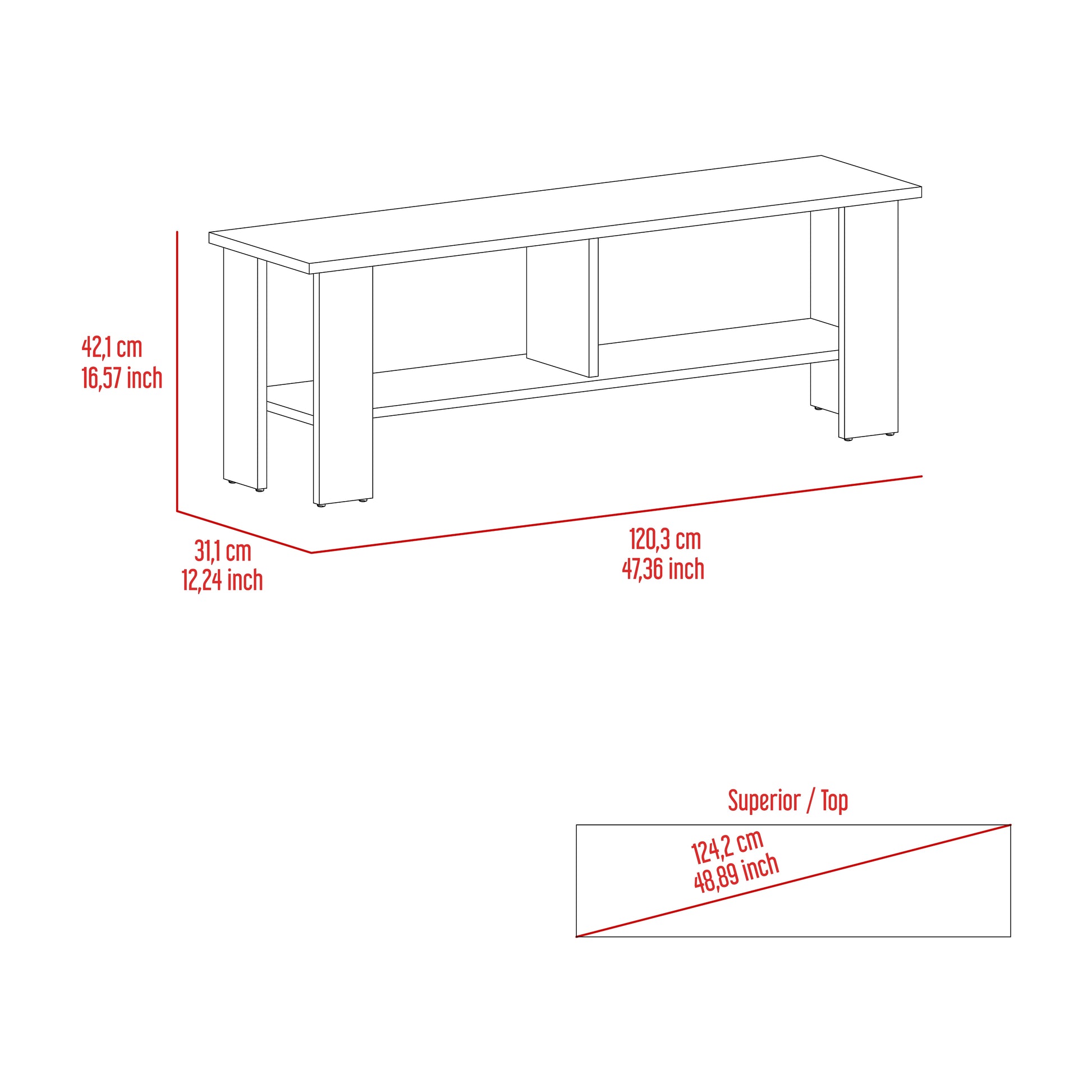 Mesa Tv Navia 65'' 42X120 Rta Milan Blanco