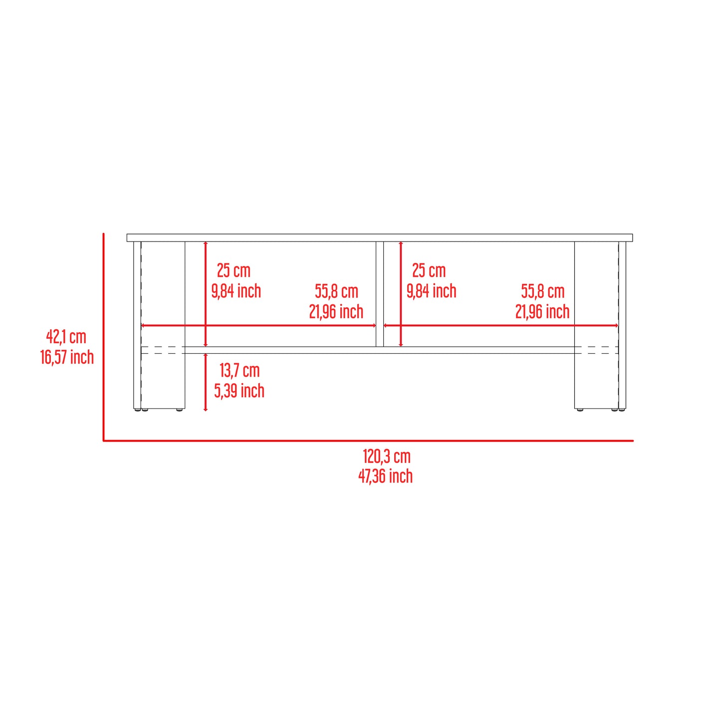 Mesa Tv Navia 65'' 42X120 Rta Milan Blanco