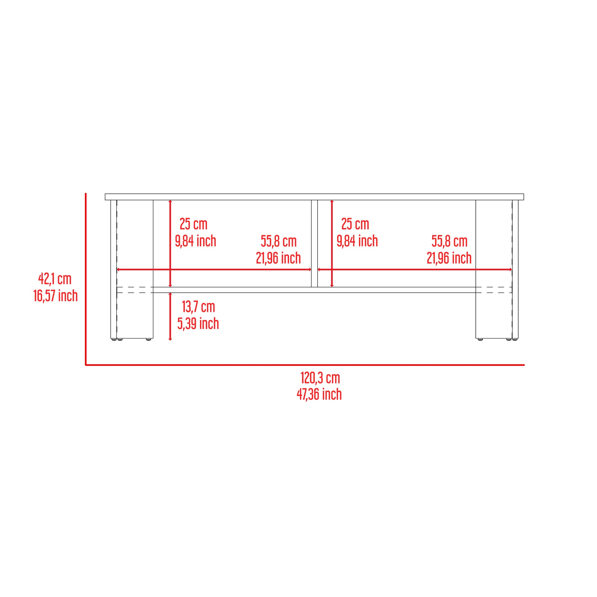 Mesa Tv Navia 65'' 42X120 Rta Milan Blanco
