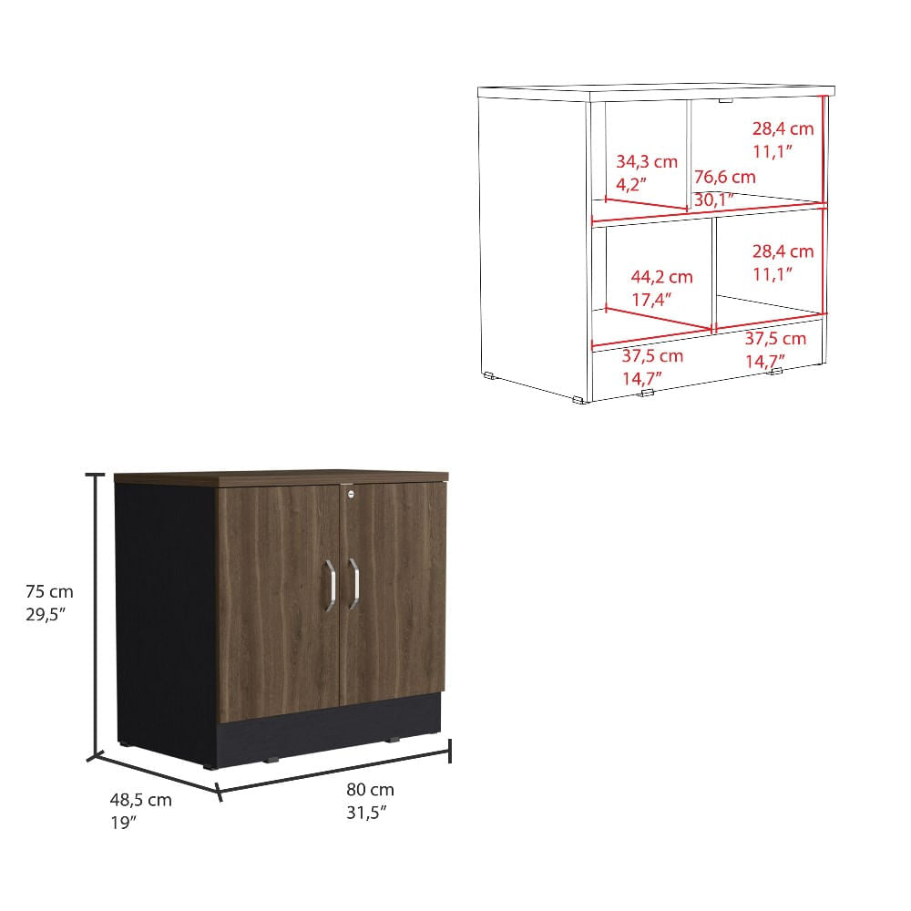 Cajonera Home Office 2 Puertas Rta Milan  Wengue
