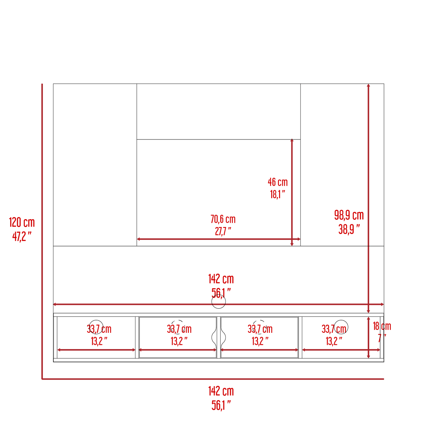 Panel Tv 60'' Montpellier Rta Wengue Lenno