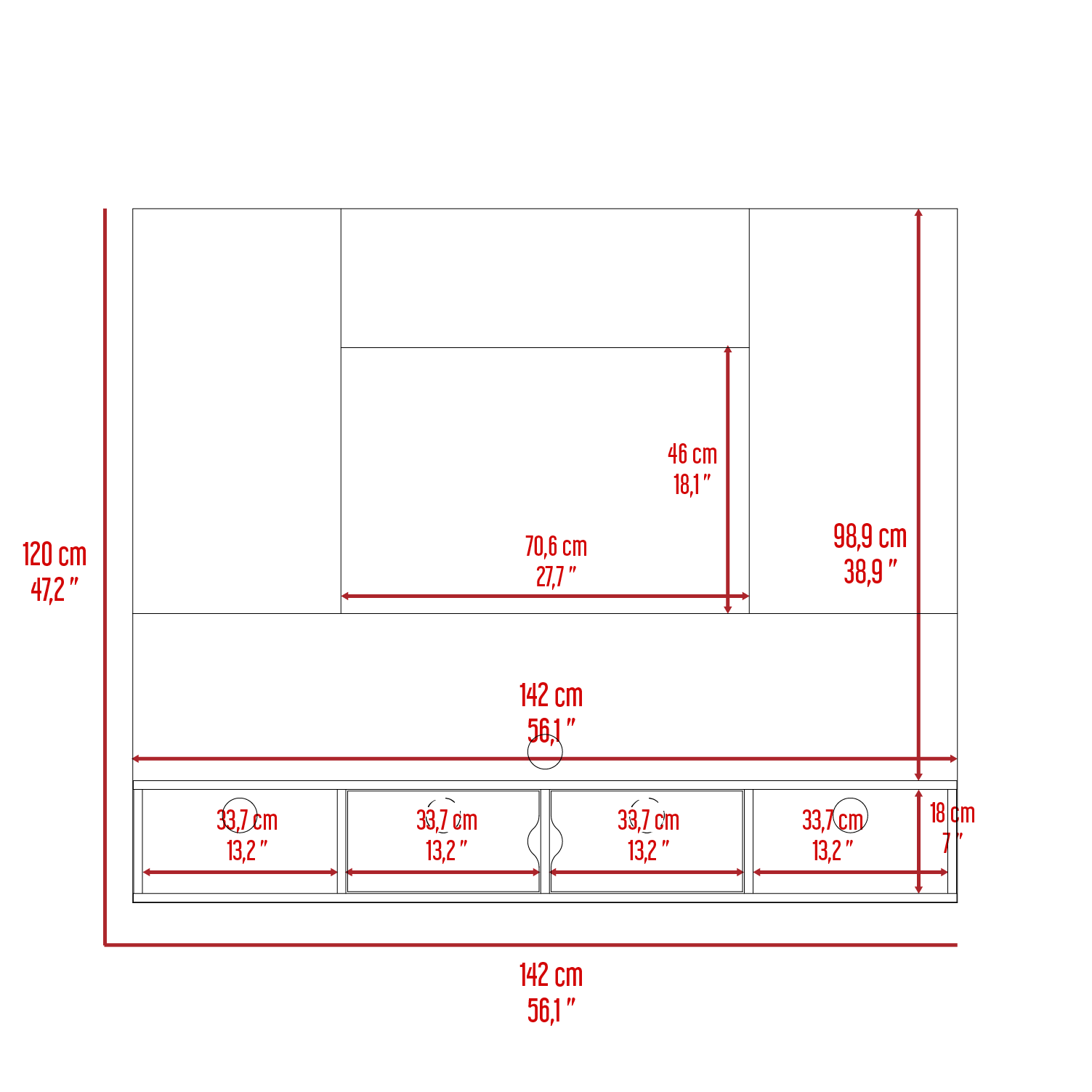 Panel Tv 60'' Montpellier Rta Wengue Lenno