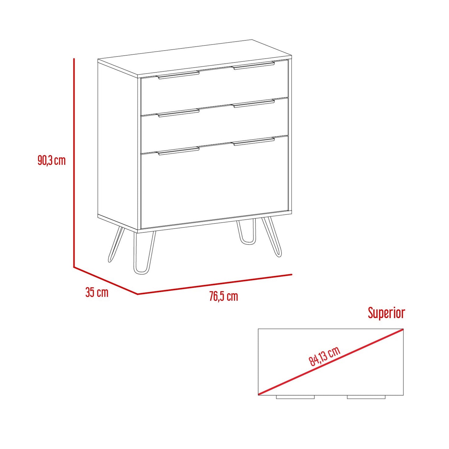 Comoda Concepto D 93X76X35 Rta Duna Wengue