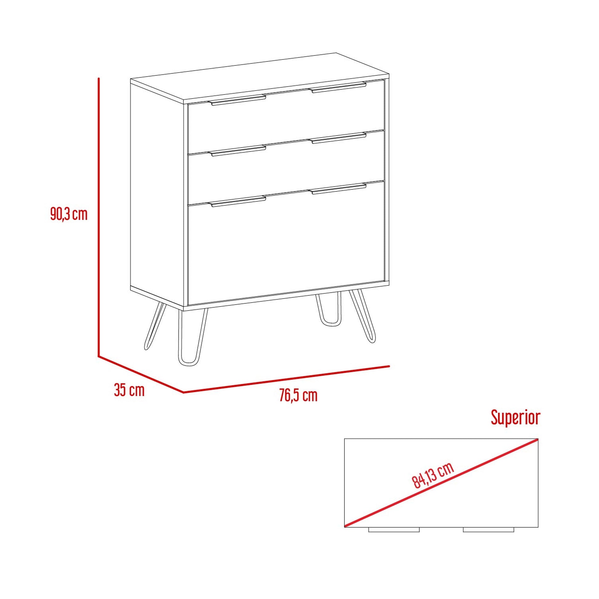 Comoda Concepto D 93X76X35 Rta Duna Wengue