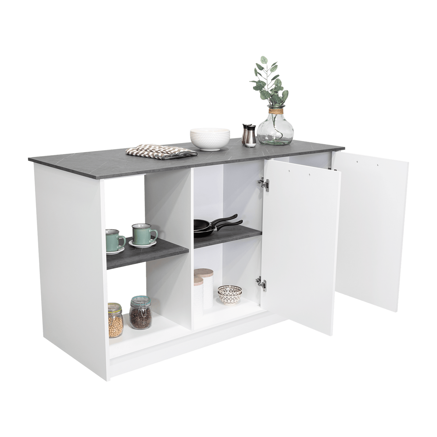 Isla De Cocina Juniper 90 X 150 Rta Blanco Onix