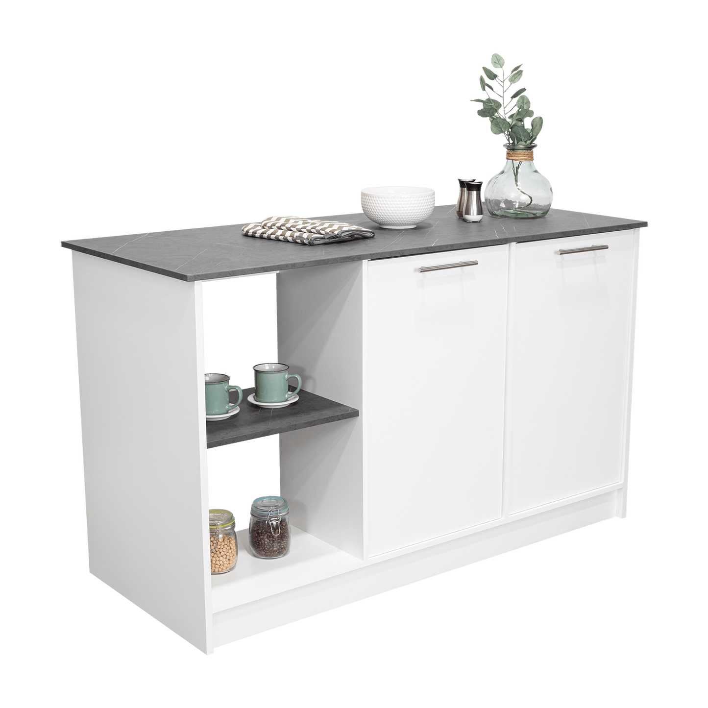 Isla De Cocina Juniper 90 X 150 Rta Blanco Onix