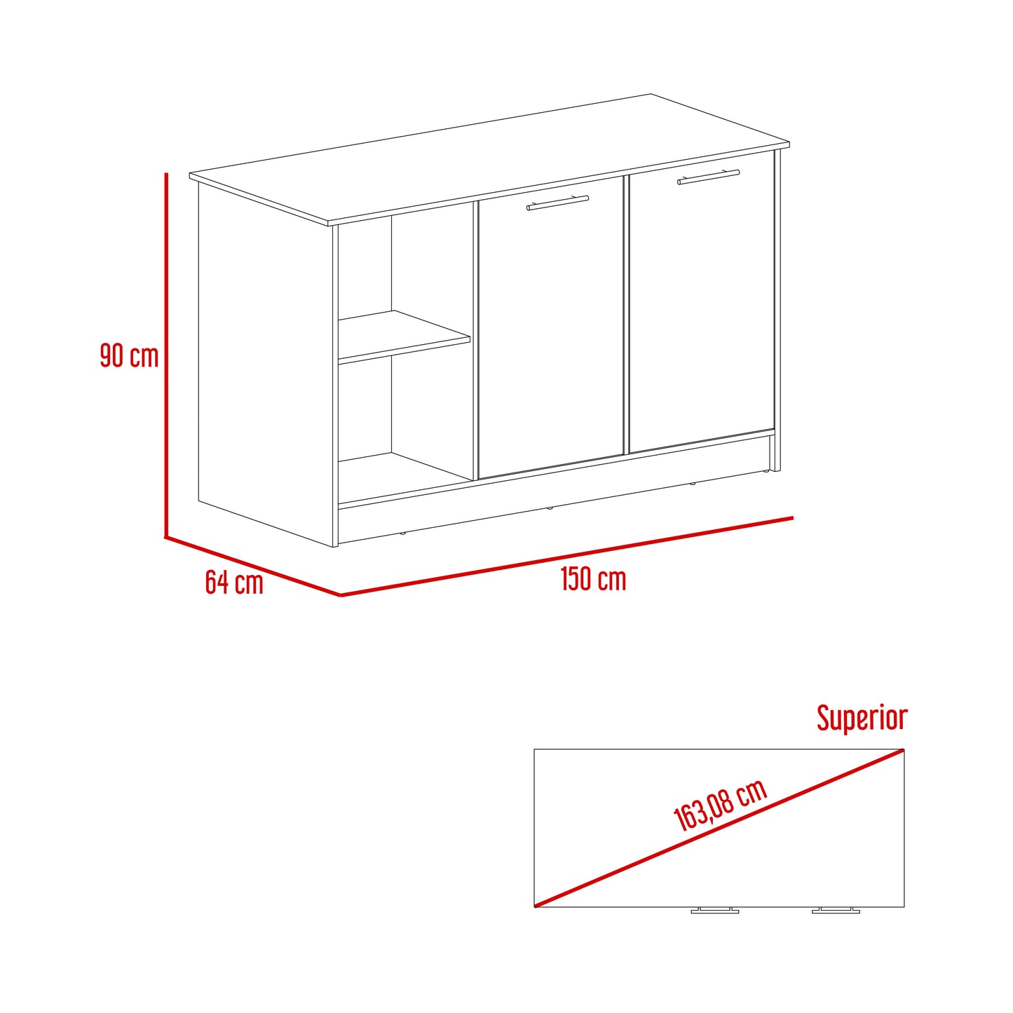 Isla De Cocina Juniper 90 X 150 Rta Blanco Onix