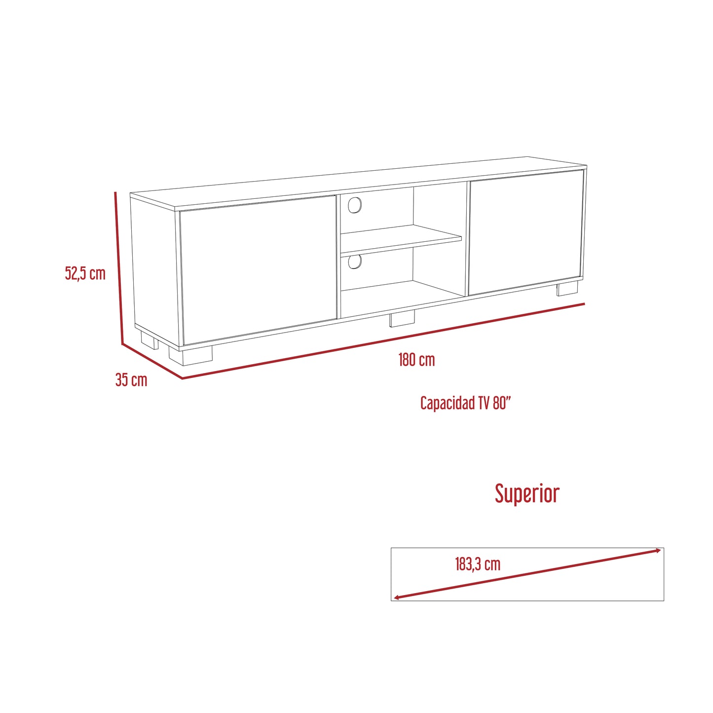 Rack Tv 80'' Classic Color Rta Caramelo Wengue