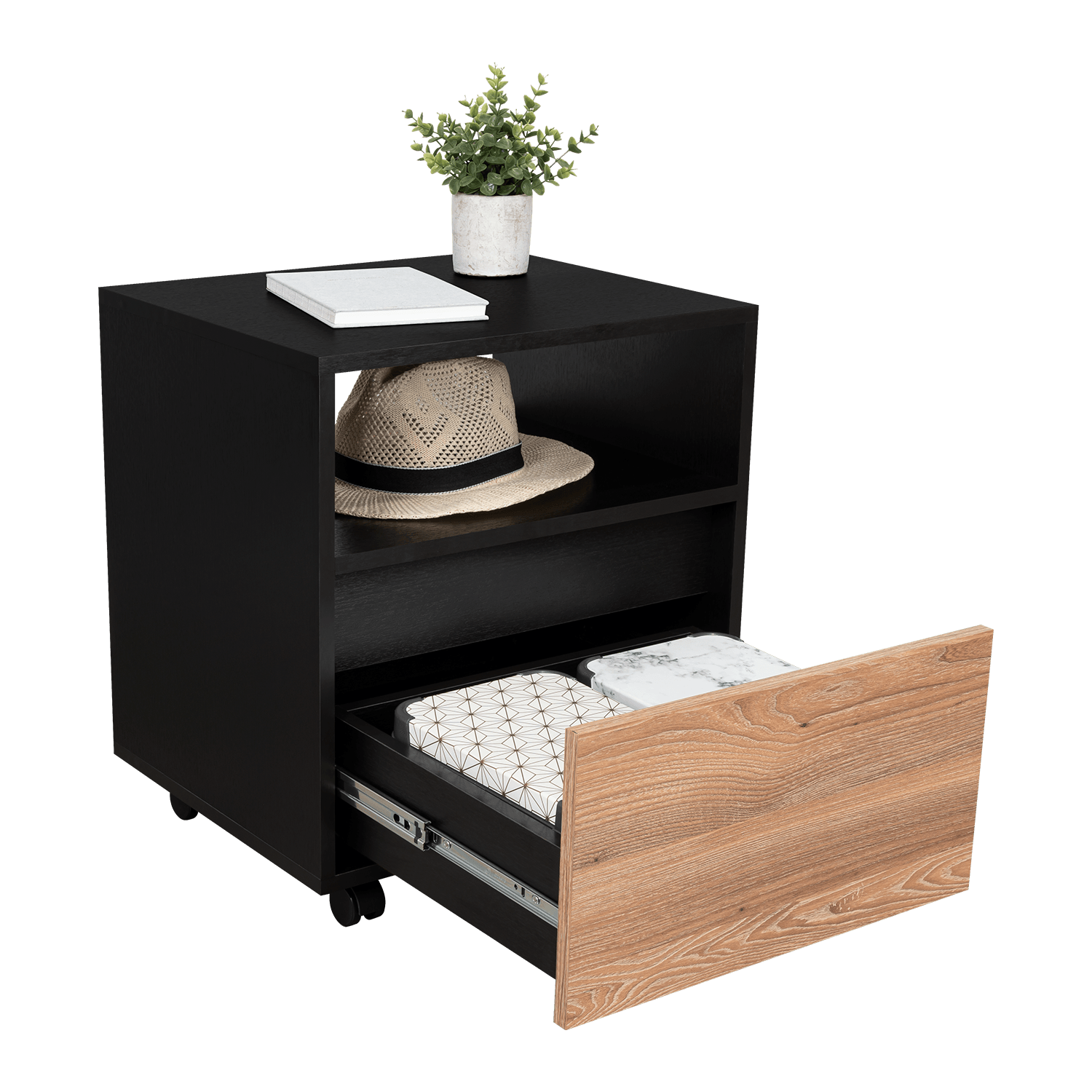 Mesa De Noche Austin 1C 52X48 Rta Wengue Miel