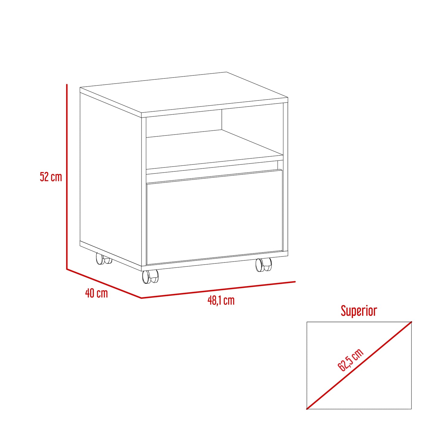 Mesa De Noche Austin 1C 52X48 Rta Wengue Miel