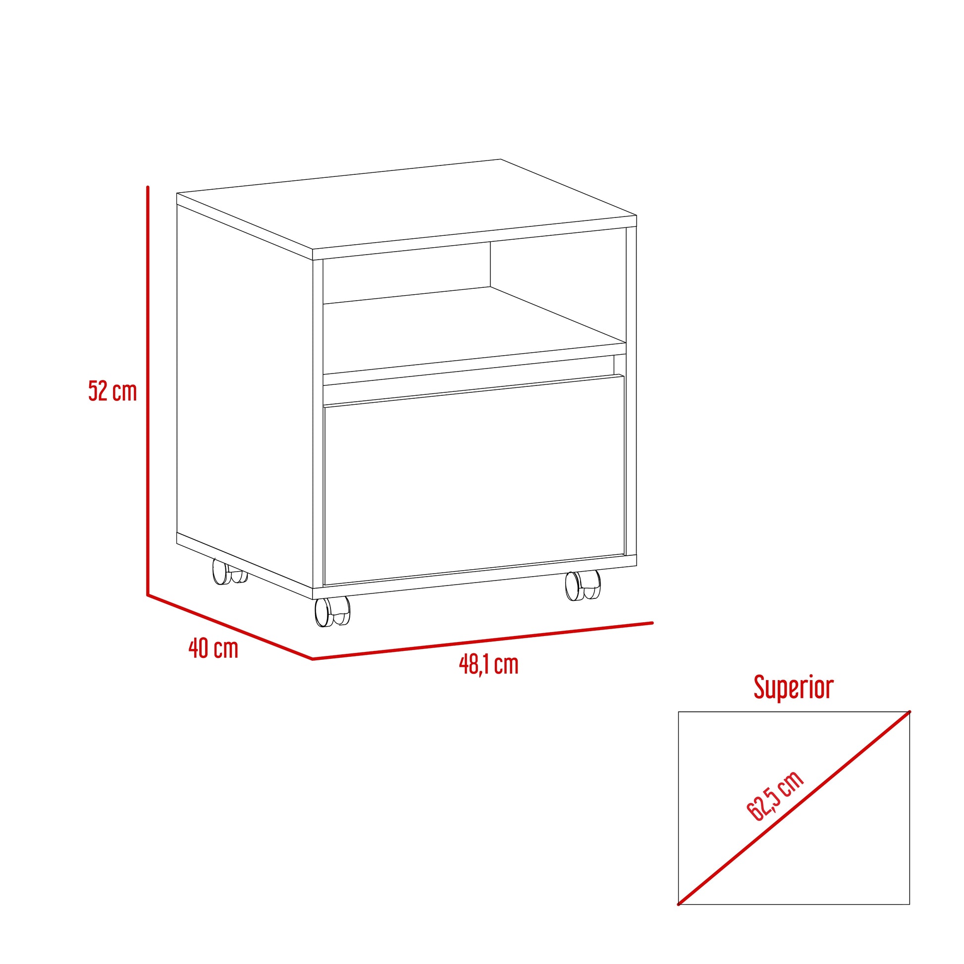 Mesa De Noche Austin 1C 52X48 Rta Wengue Miel