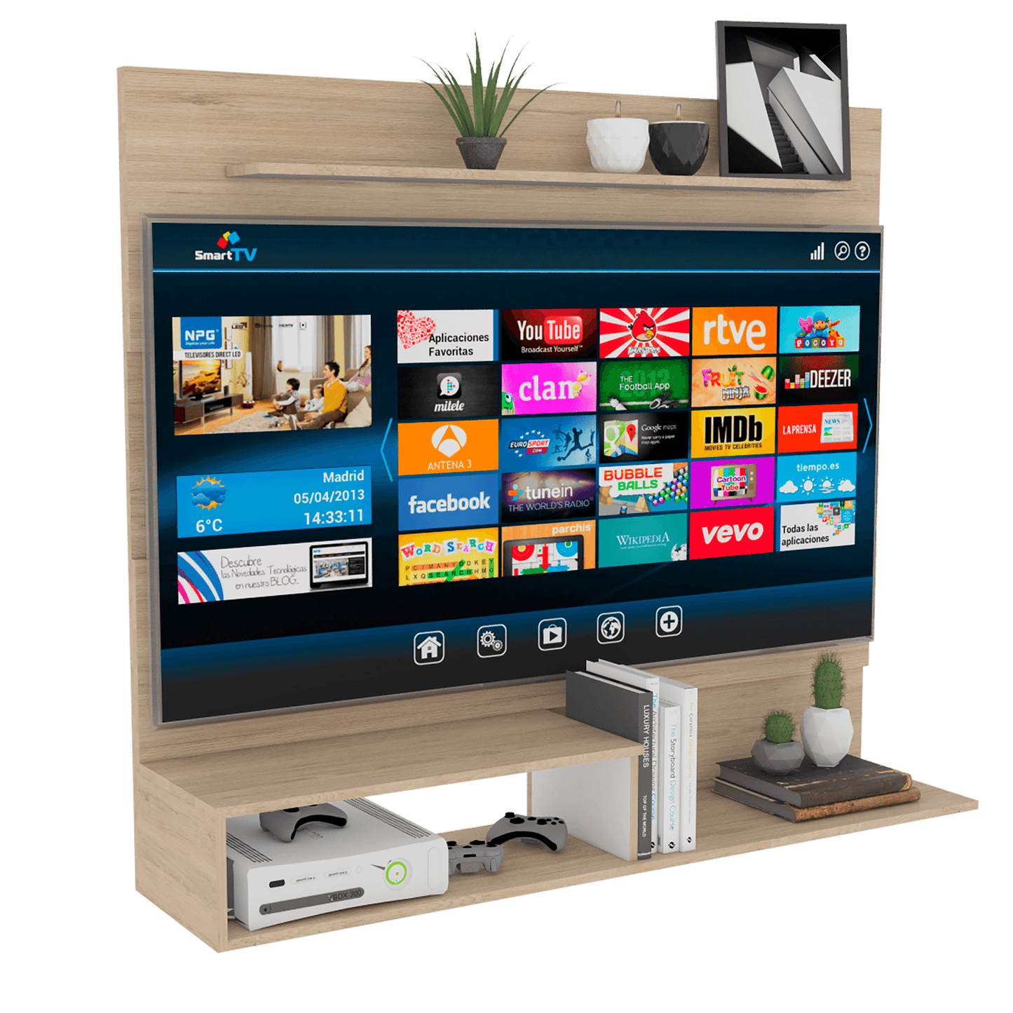 Panel Tv Beijint Rta Rovere + Blanco