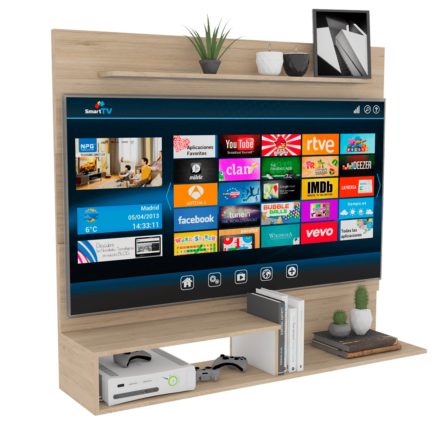 Panel Tv Beijint Rta Rovere + Blanco