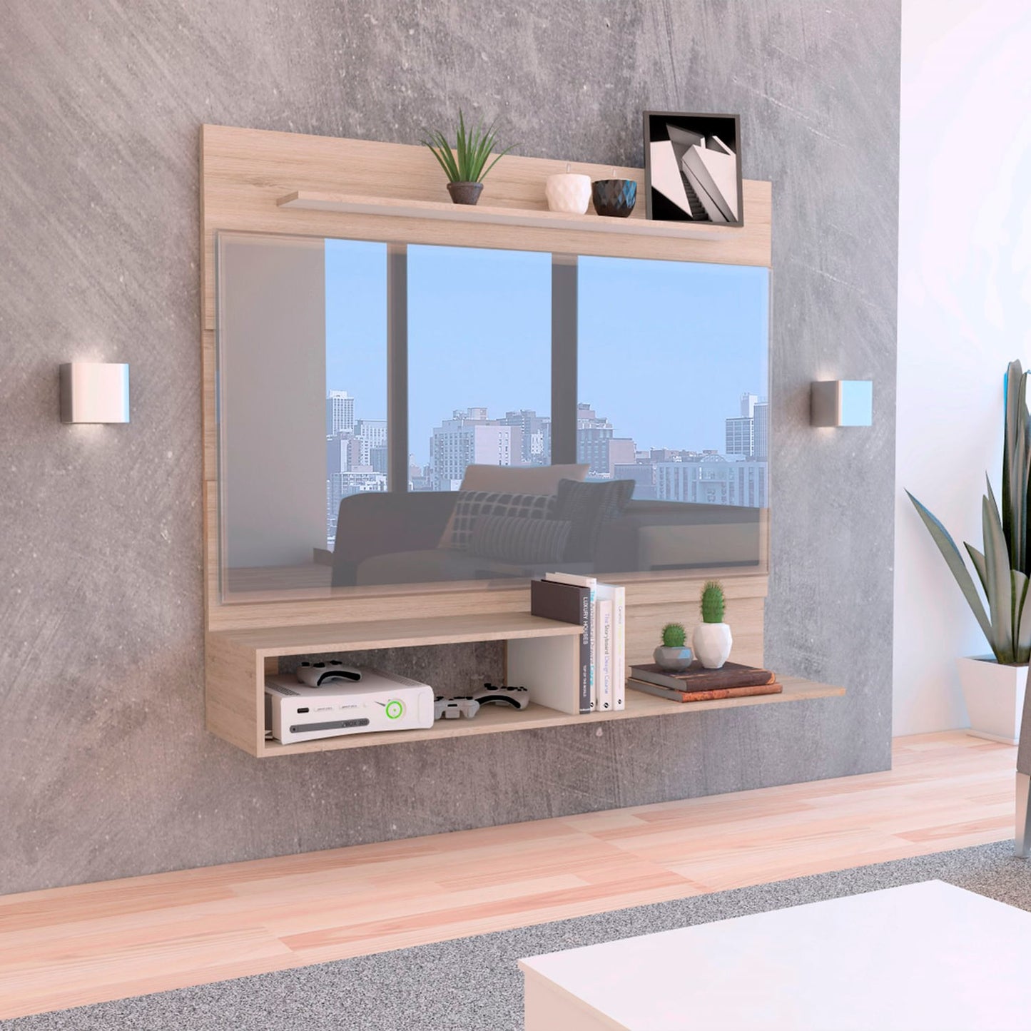 Panel Tv Beijint Rta Rovere + Blanco