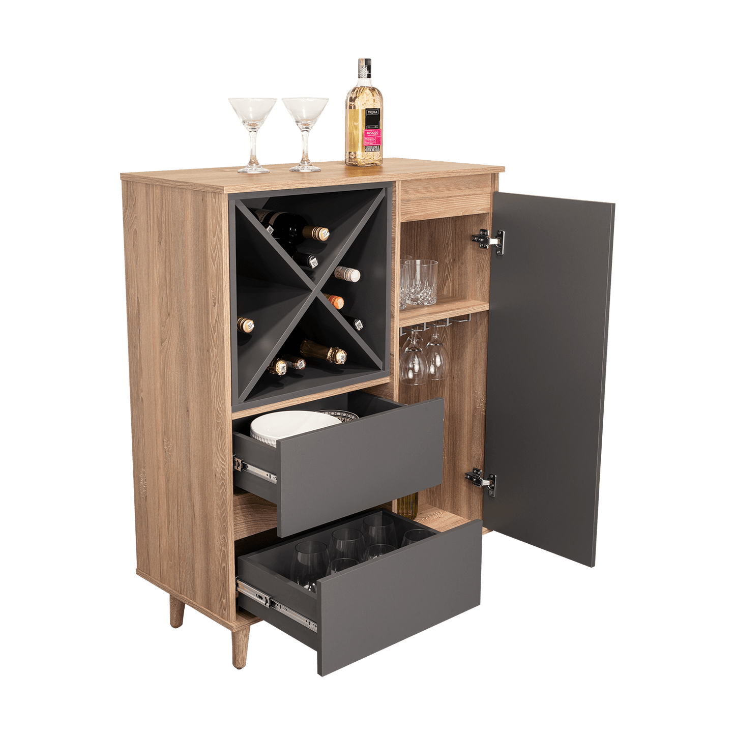 Mueble Bar Salem Miel+Plomo