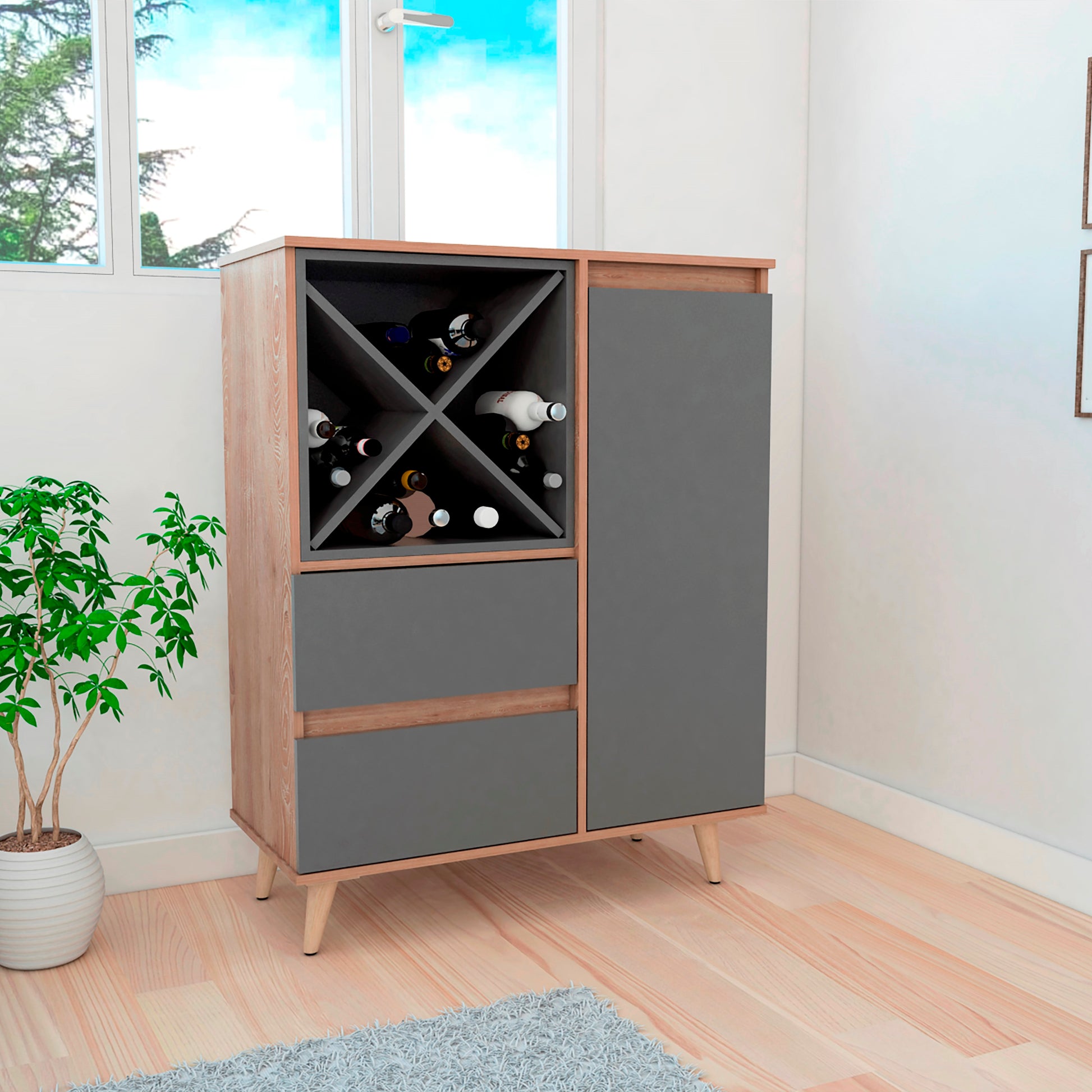 Mueble Bar Salem Miel+Plomo