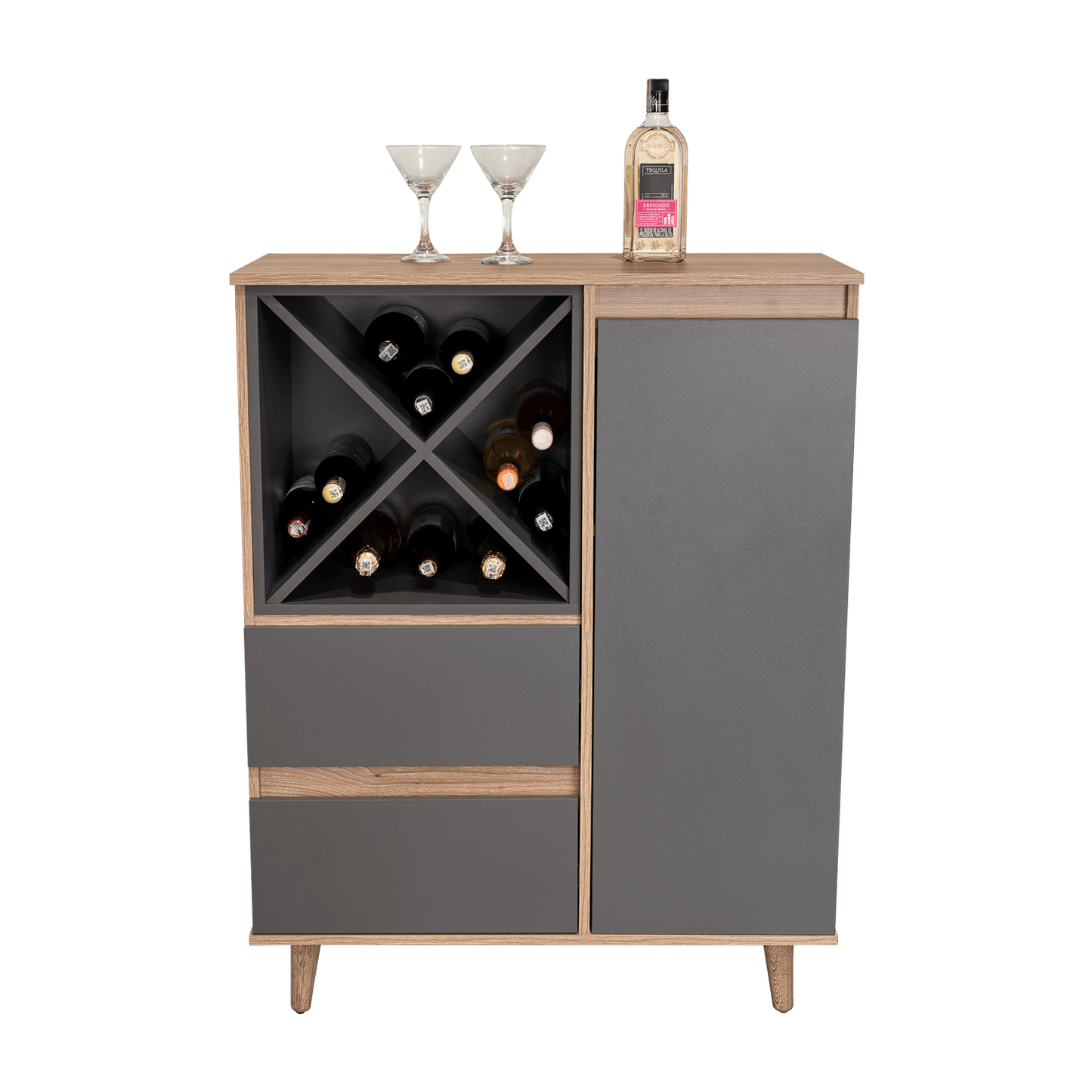 Mueble Bar Salem Miel+Plomo