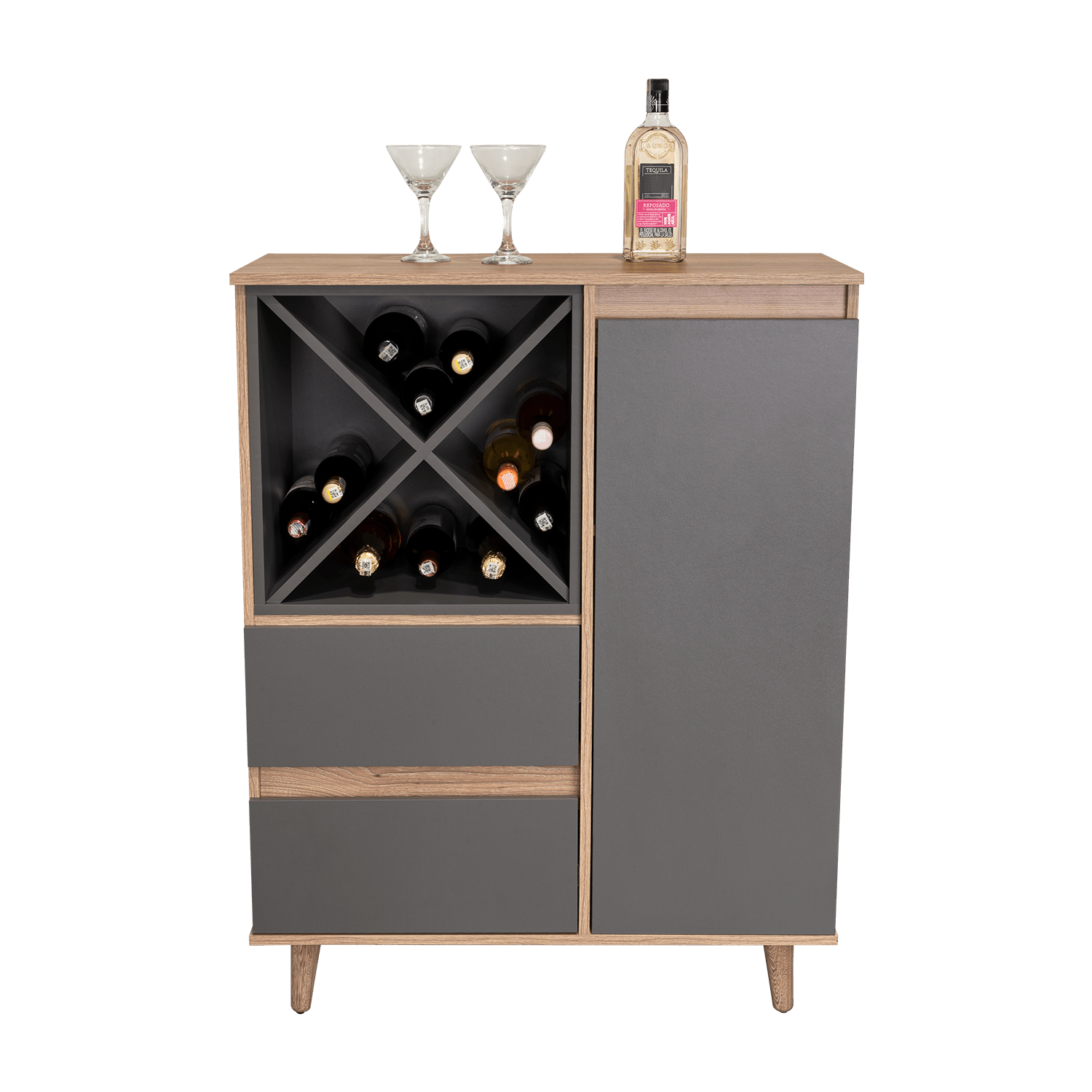 Mueble Bar Salem Miel+Plomo