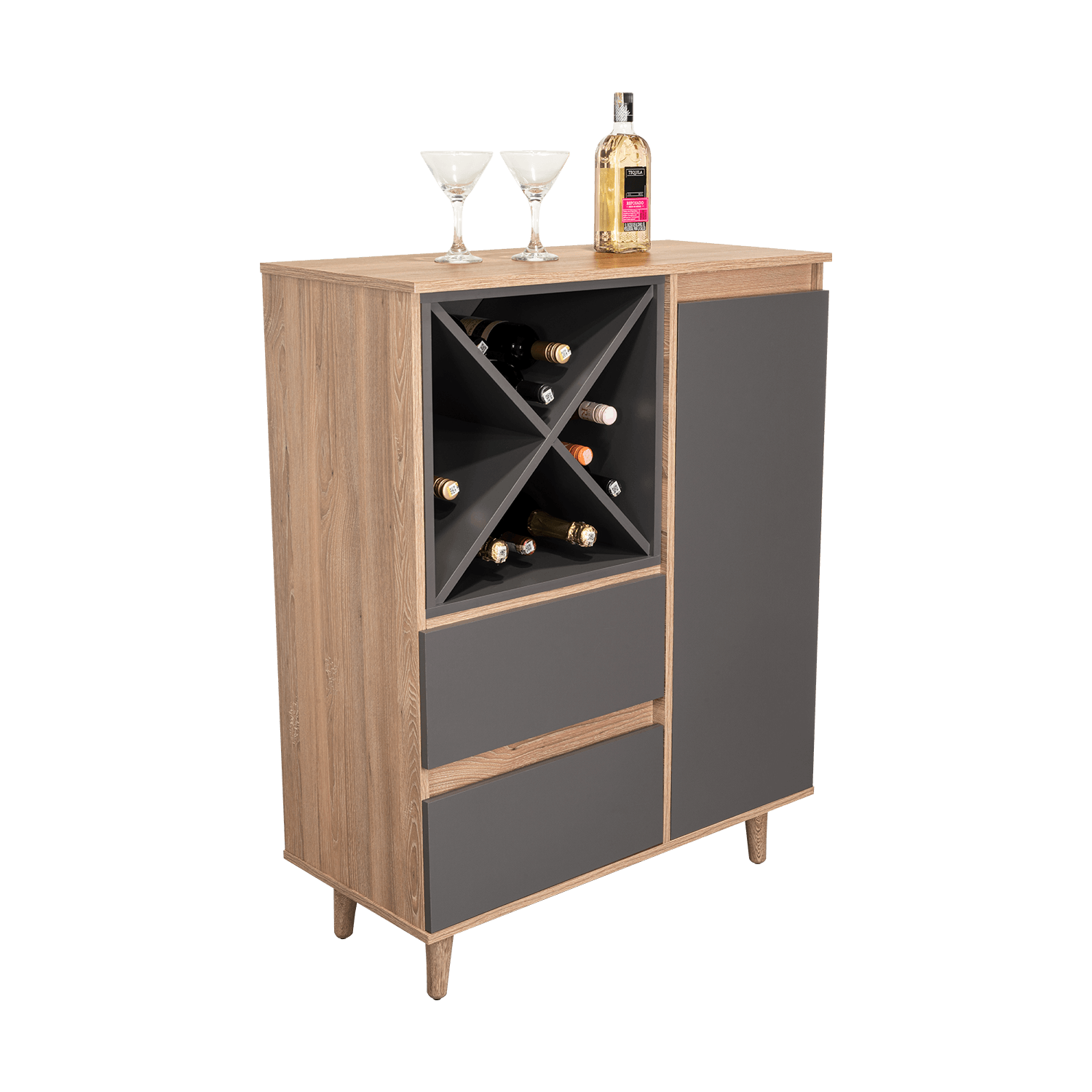 Mueble Bar Salem Miel+Plomo