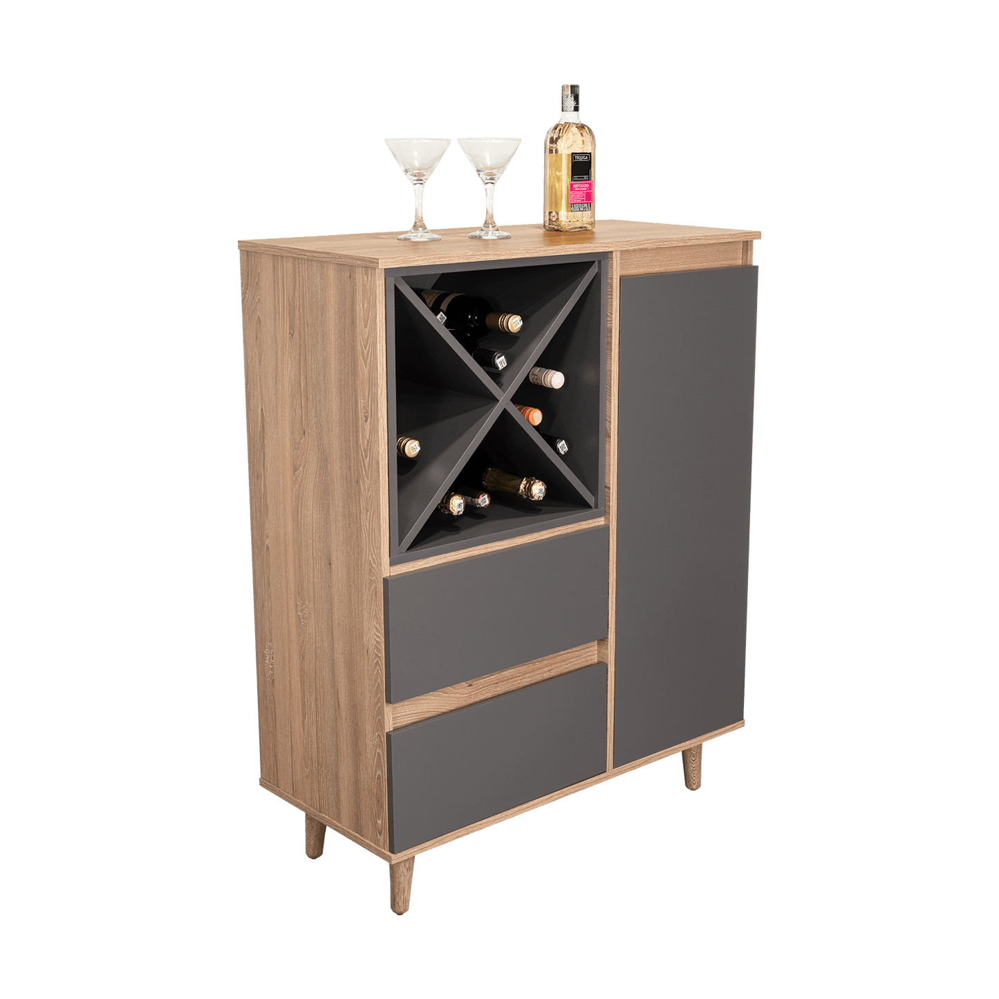 Mueble Bar Salem Miel+Plomo