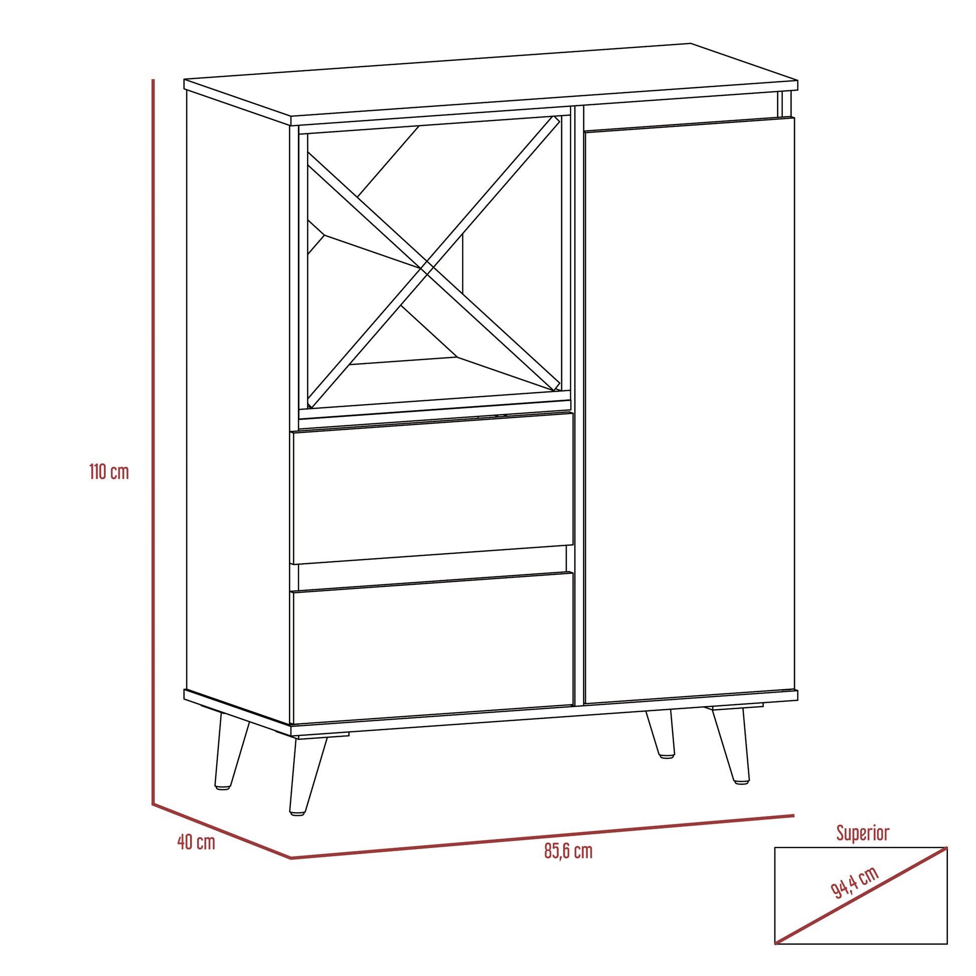 Mueble Bar Salem Miel+Plomo