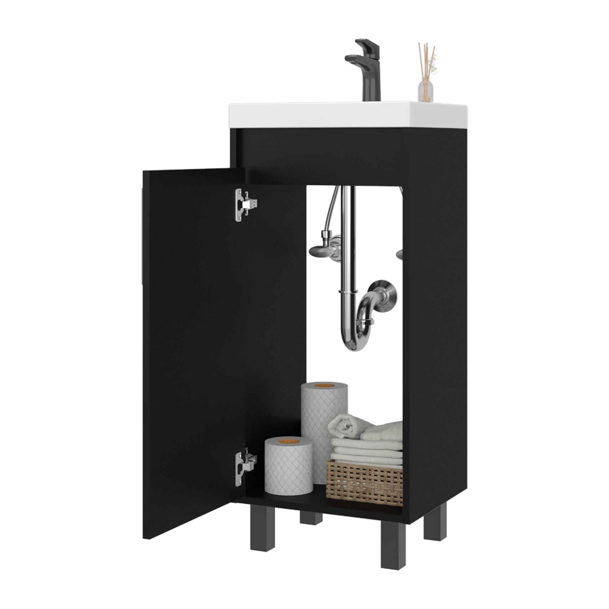 Mueble Para Lavamanos Oxford 86X39X32 Rta Wengue Zf
