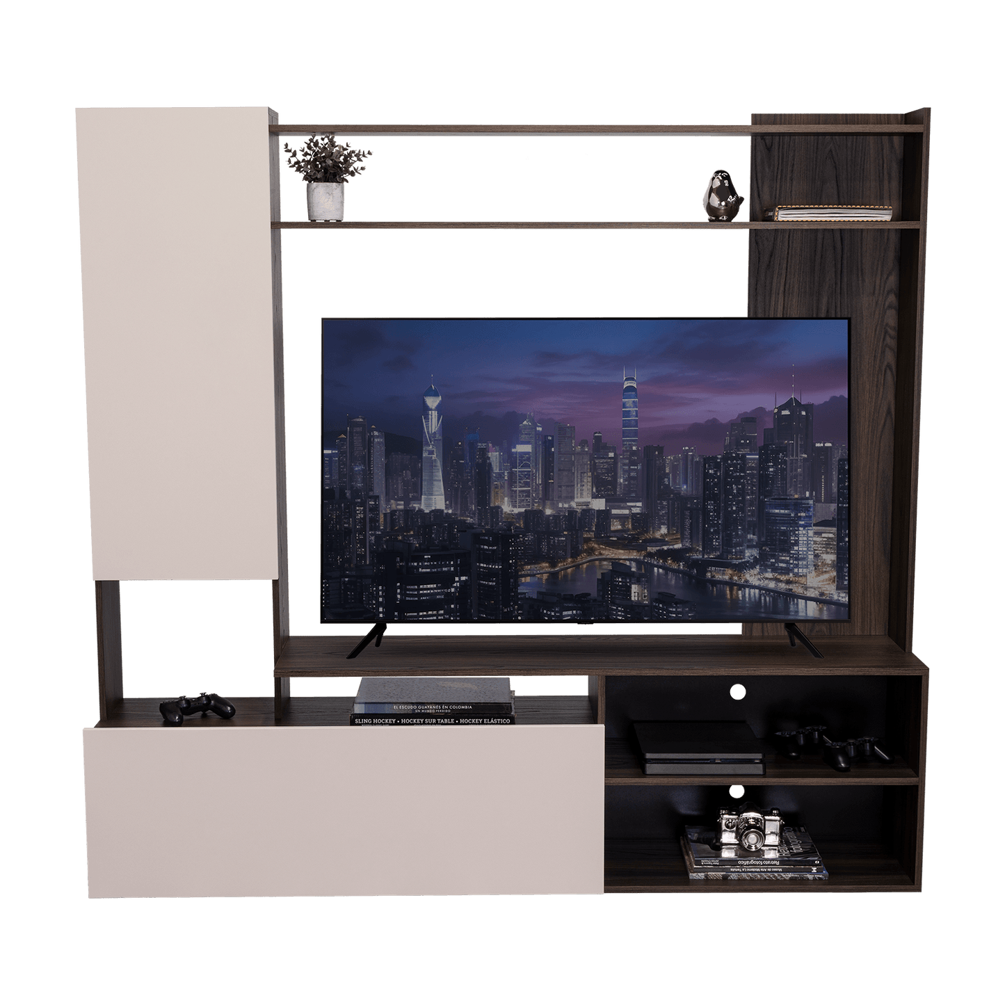 Centro De Tv 60" Renens 167X178X36 Rta Nogal Capri
