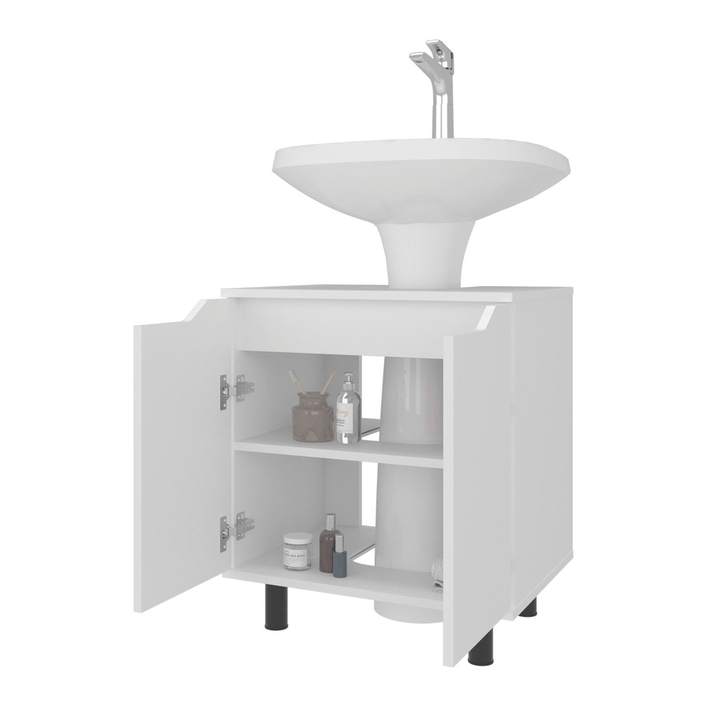 Mueble Lavamos De Pedestal Marlo 63X55X41 Rta Blanco