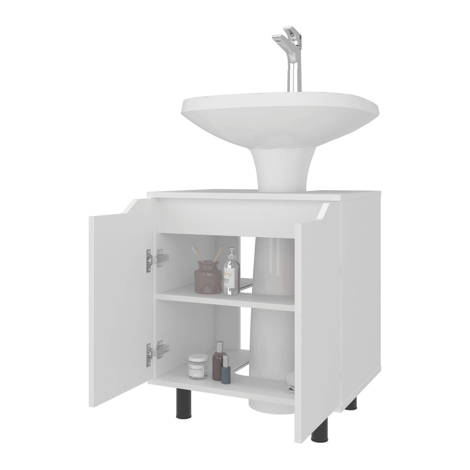 Mueble Lavamos De Pedestal Marlo 63X55X41 Rta Blanco