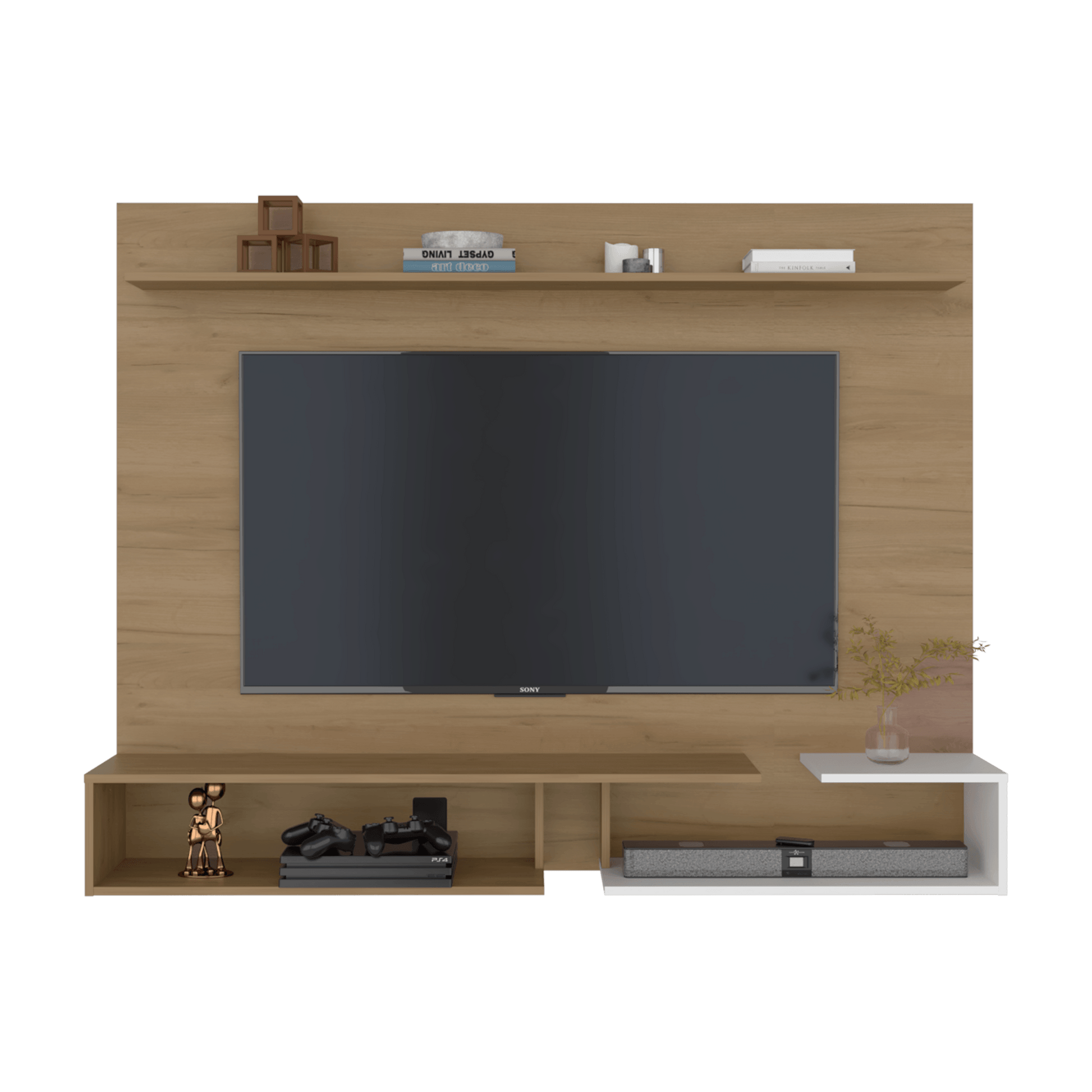 Panel De Tv 65" Desa 128X164X28 Rta Fresno Blanco Zf