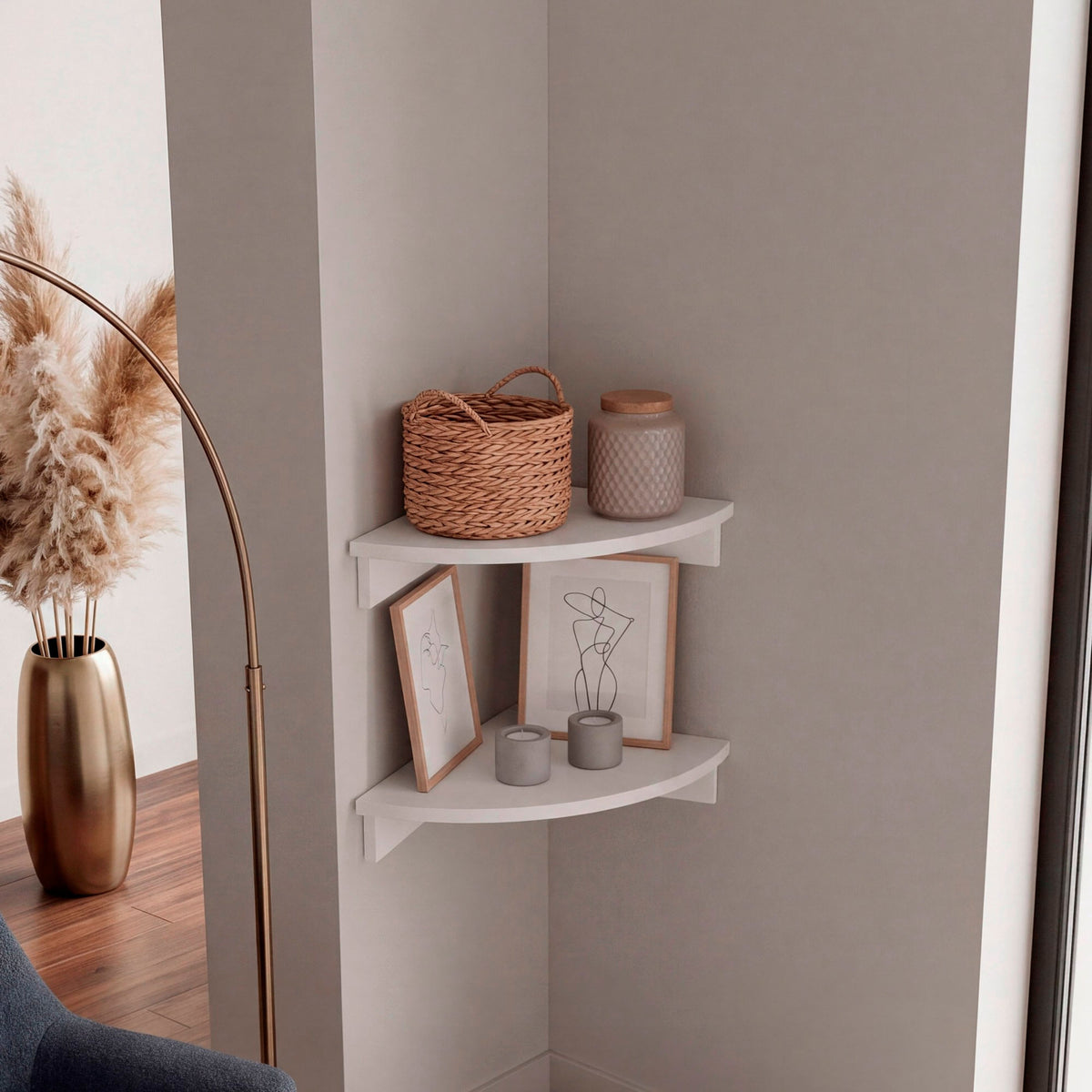 Repisa Flotante Shelf 6X30X30 Rta Blanco Zf
